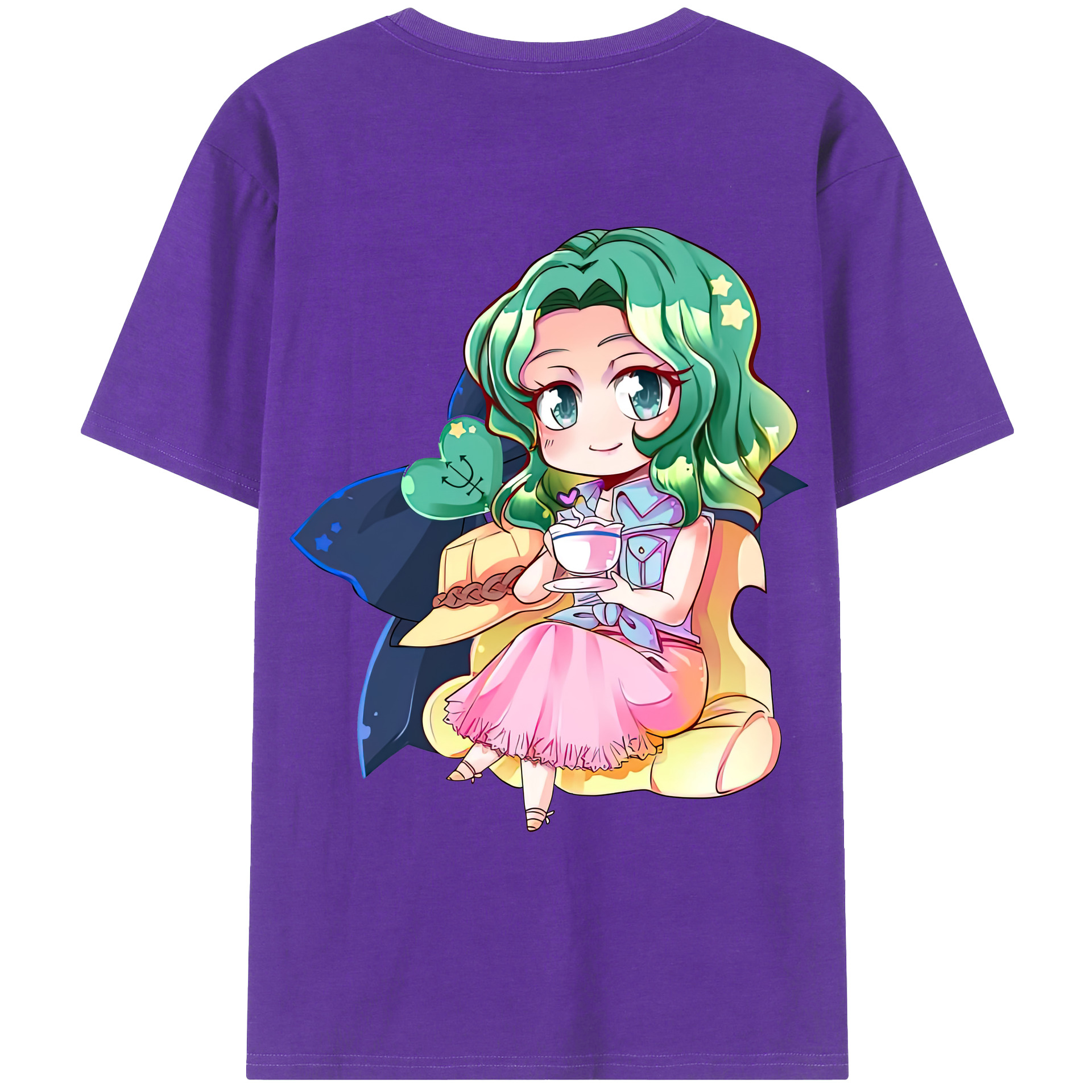 （画像用） 美少女戦士セーラームーン 海王 みちる（かいおう みちる） Sailor Moon Kaiou Michiru 綿100％ メンズ半袖Tシャツ（バックプリント） 通気性