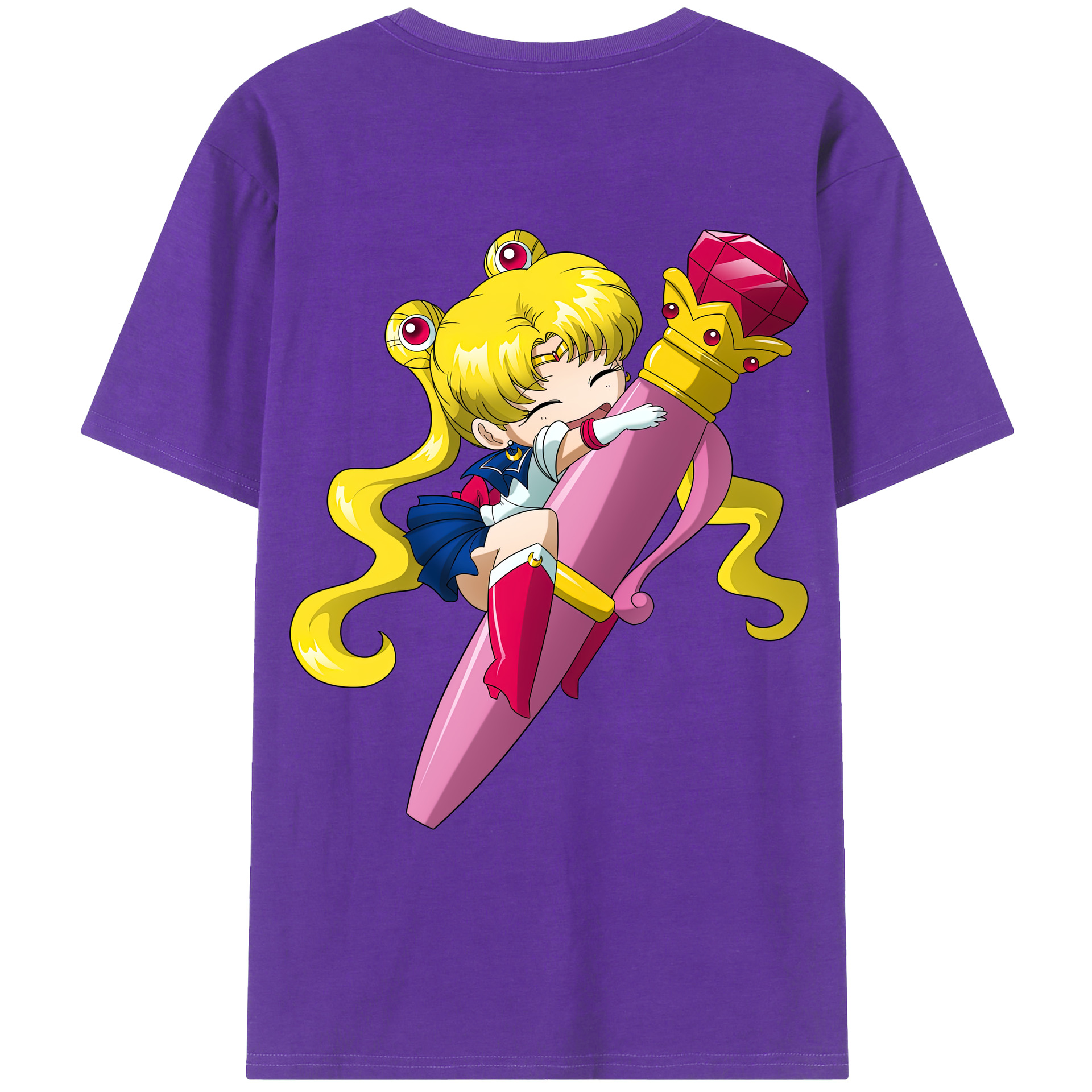 （画像用） 美少女戦士セーラームーン 月野 うさぎ つきの うさぎ Sailor Moon Tsukino Usagi 綿100％ メンズ半袖Tシャツ（バックプリント） 通気性