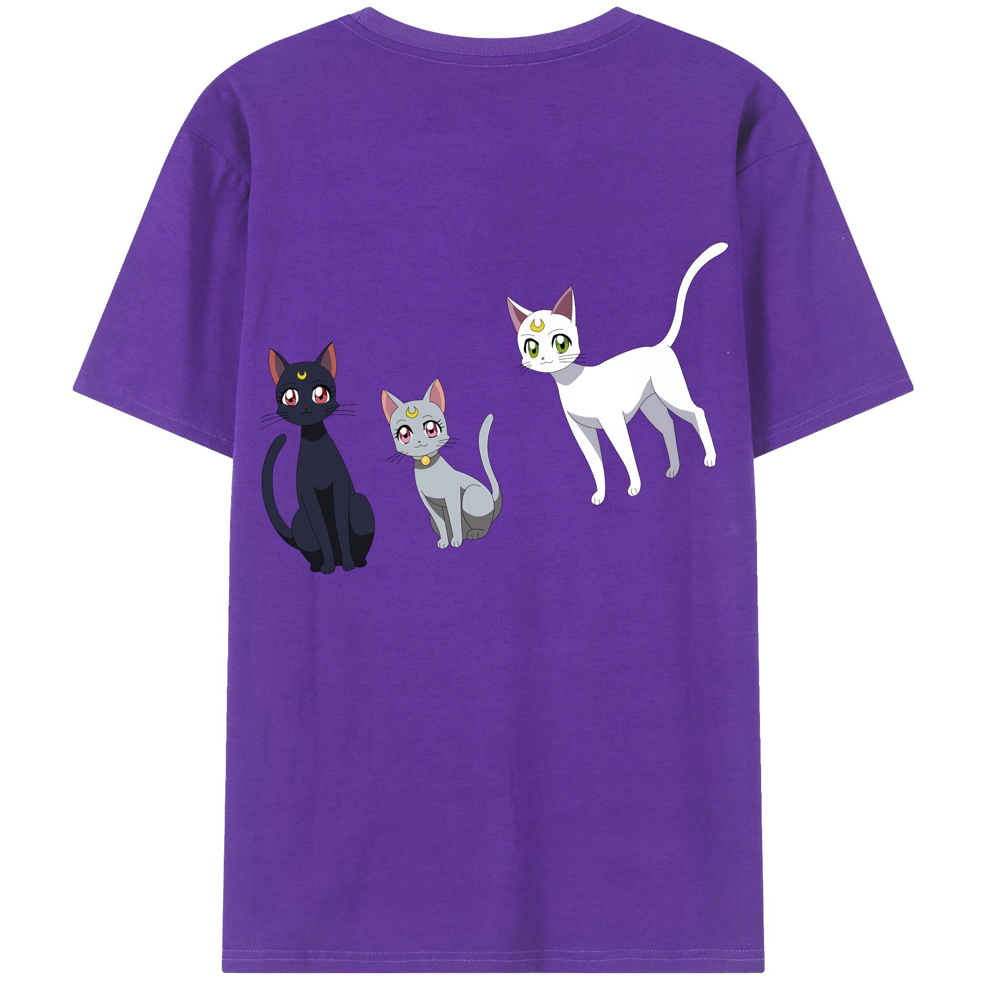 （画像用） 美少女戦士セーラームーン Sailor Moon 綿100％ メンズ半袖Tシャツ（バックプリント） 通気性