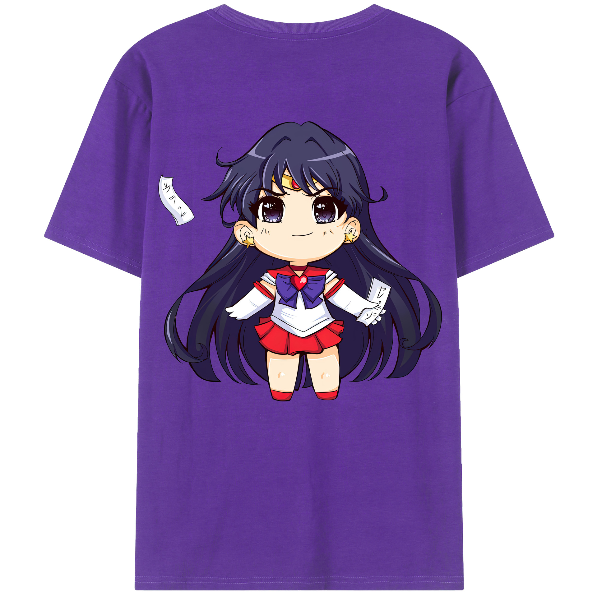 （画像用） 美少女戦士セーラームーン 火野レイ ひの レイ Sailor Moon Hino Rei （セーラーマーズ,Sailor Mars） 綿100％ メンズ半袖Tシャツ（バックプリント） 通気性