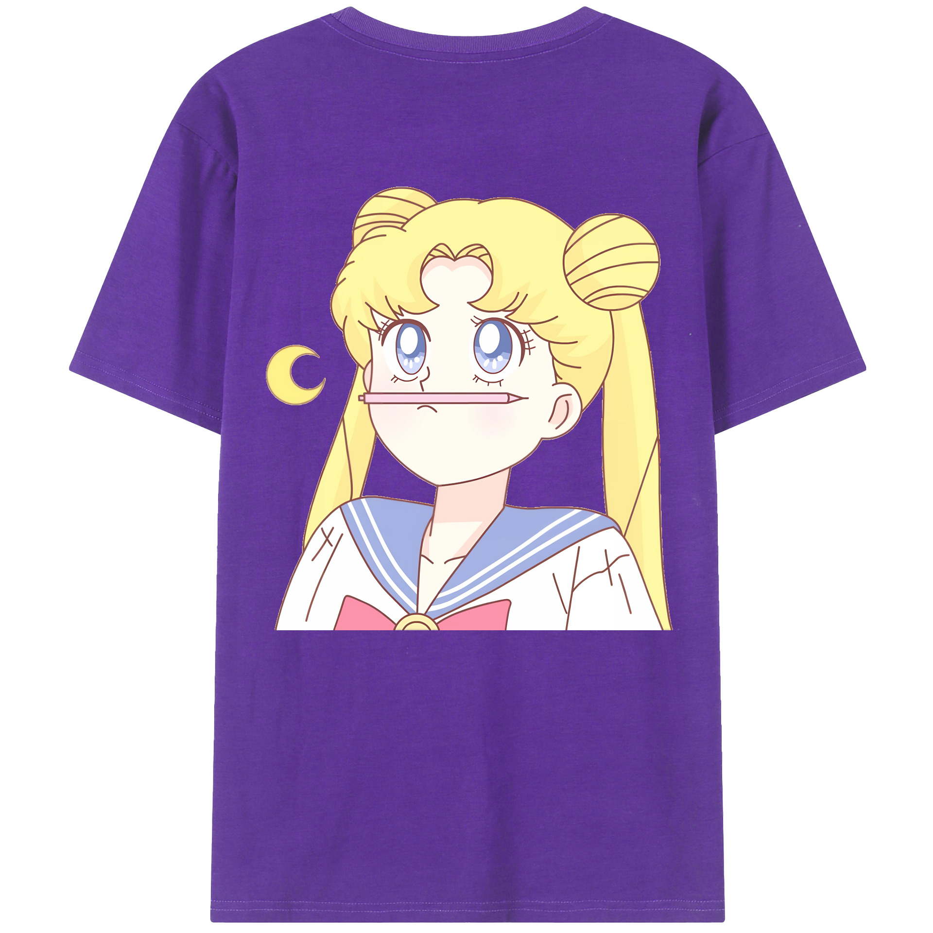 （画像用） 美少女戦士セーラームーン 愛野 美奈子 あいの みなこ Sailor Moon Aino Minako 綿100％ メンズ半袖Tシャツ（バックプリント） 通気性