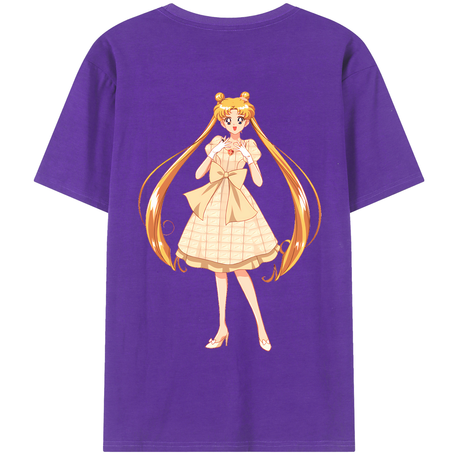 （画像用） 美少女戦士セーラームーン 愛野 美奈子 あいの みなこ Sailor Moon Aino Minako 綿100％ メンズ半袖Tシャツ（バックプリント） 通気性