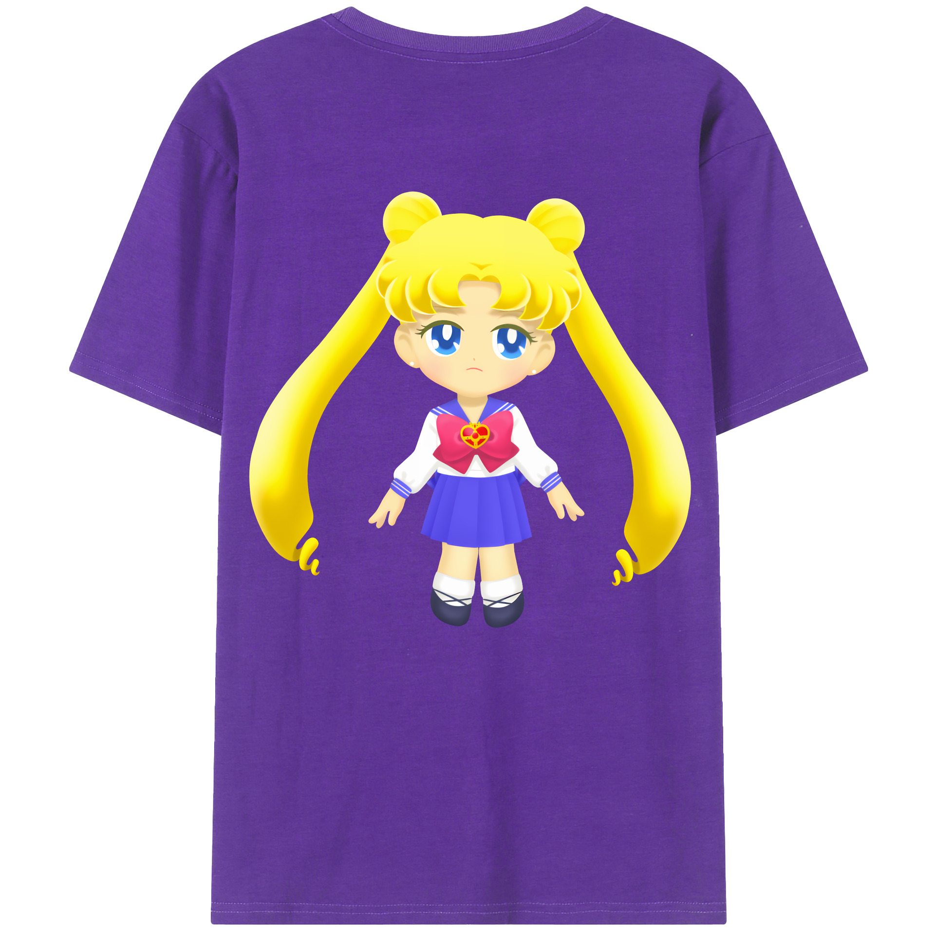 （画像用） 美少女戦士セーラームーン 愛野 美奈子 あいの みなこ Sailor Moon Aino Minako 綿100％ メンズ半袖Tシャツ（バックプリント） 通気性
