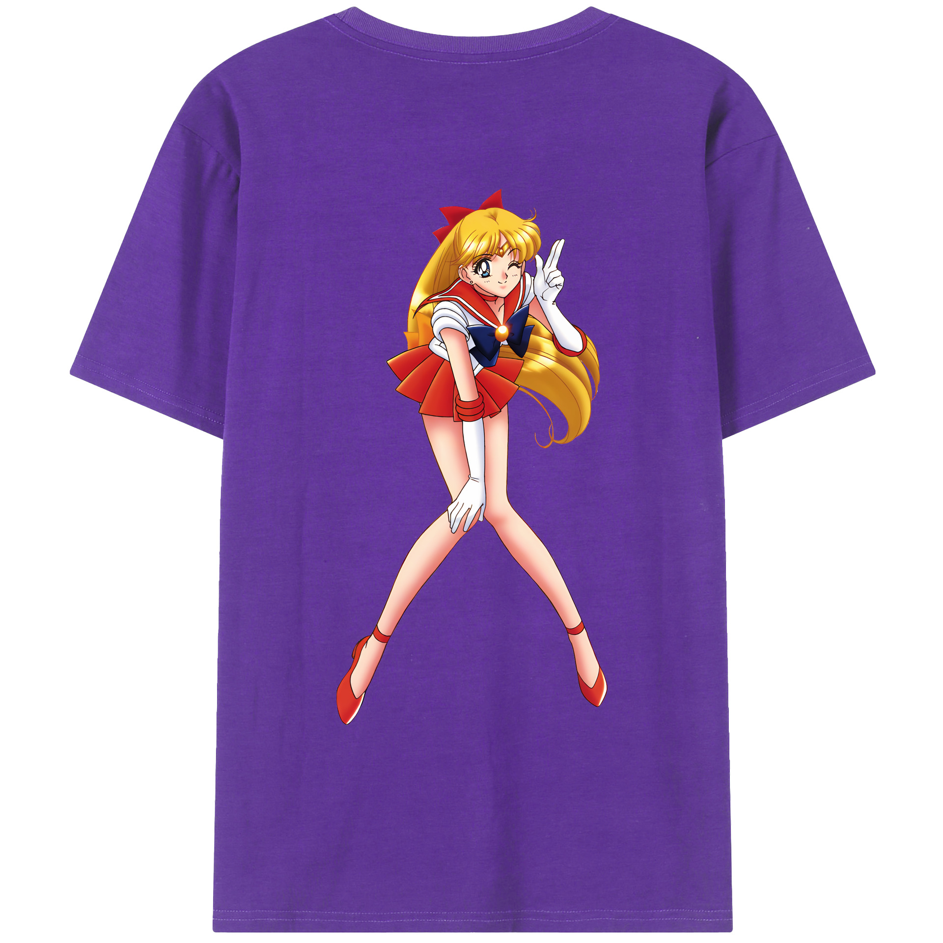 （画像用） 美少女戦士セーラームーン 愛野 美奈子 あいの みなこ Sailor Moon Aino Minako 綿100％ メンズ半袖Tシャツ（バックプリント） 通気性
