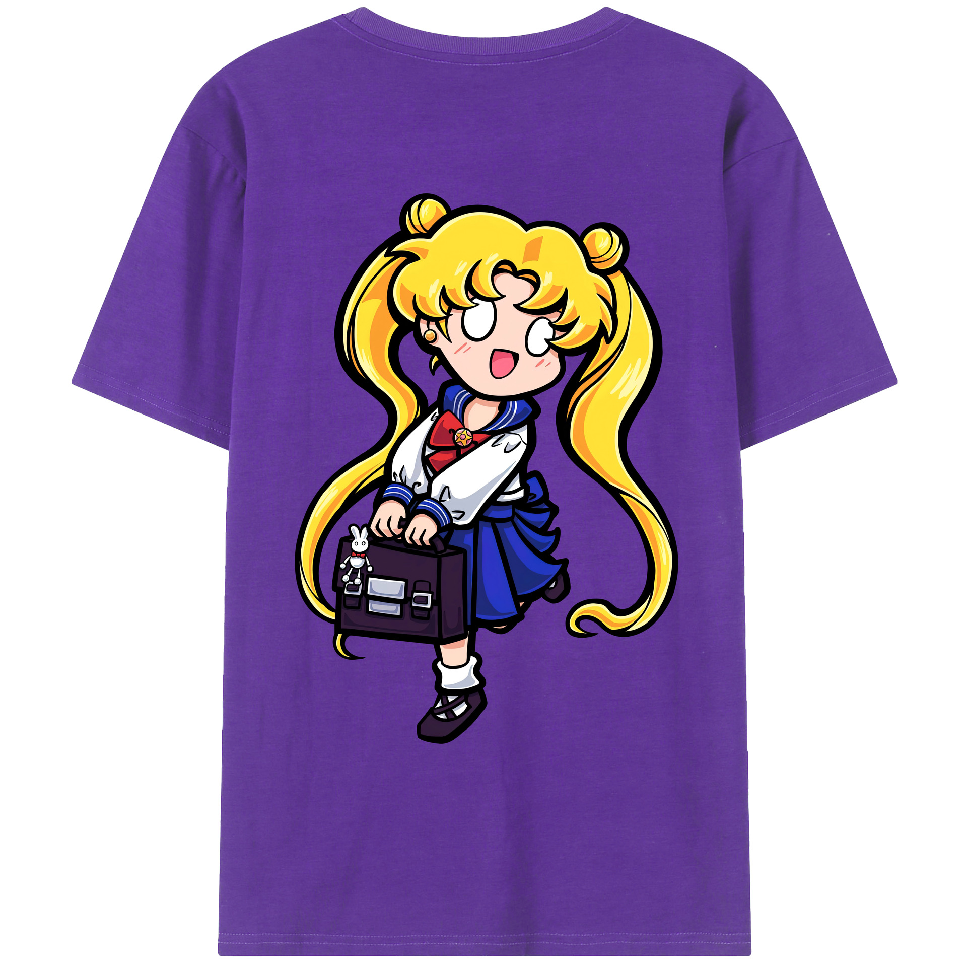 （画像用） 美少女戦士セーラームーン 愛野 美奈子 あいの みなこ Sailor Moon Aino Minako 綿100％ メンズ半袖Tシャツ（バックプリント） 通気性