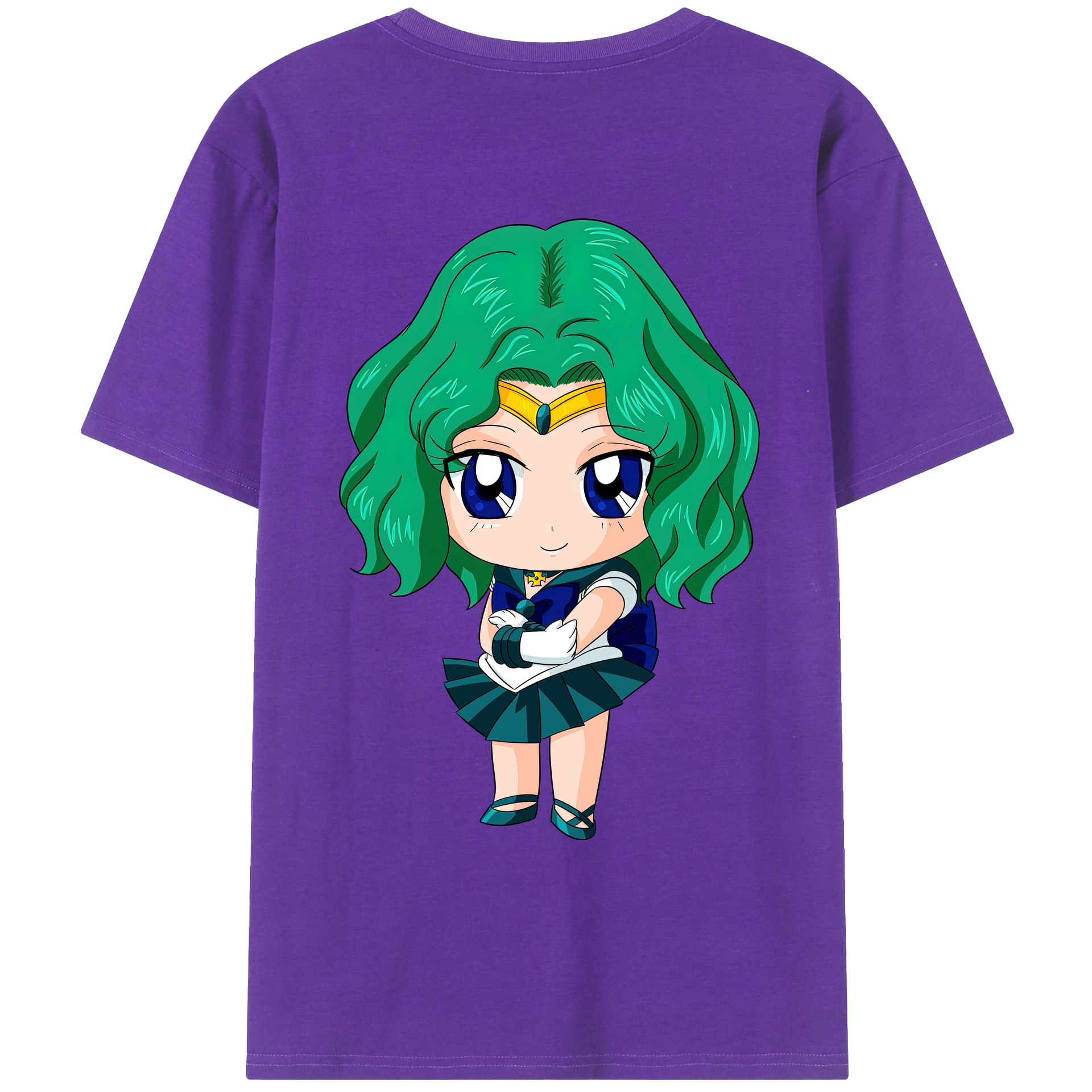 （画像用） 美少女戦士セーラームーン 海王 みちる（かいおう みちる） Sailor Moon Kaiou Michiru 綿100％ メンズ半袖Tシャツ（バックプリント） 通気性