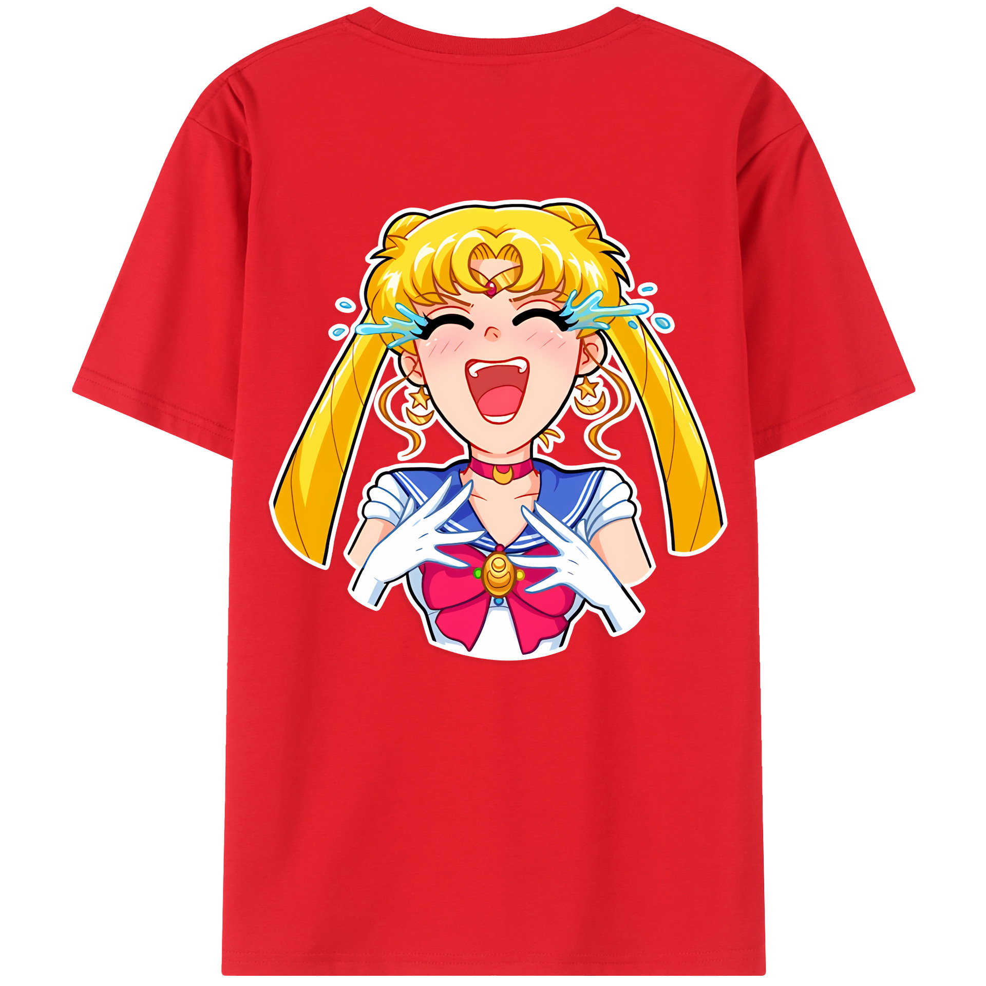 （画像用） 美少女戦士セーラームーン 月野 うさぎ つきの うさぎ Sailor Moon Tsukino Usagi 綿100％ メンズ半袖Tシャツ（バックプリント） 通気性