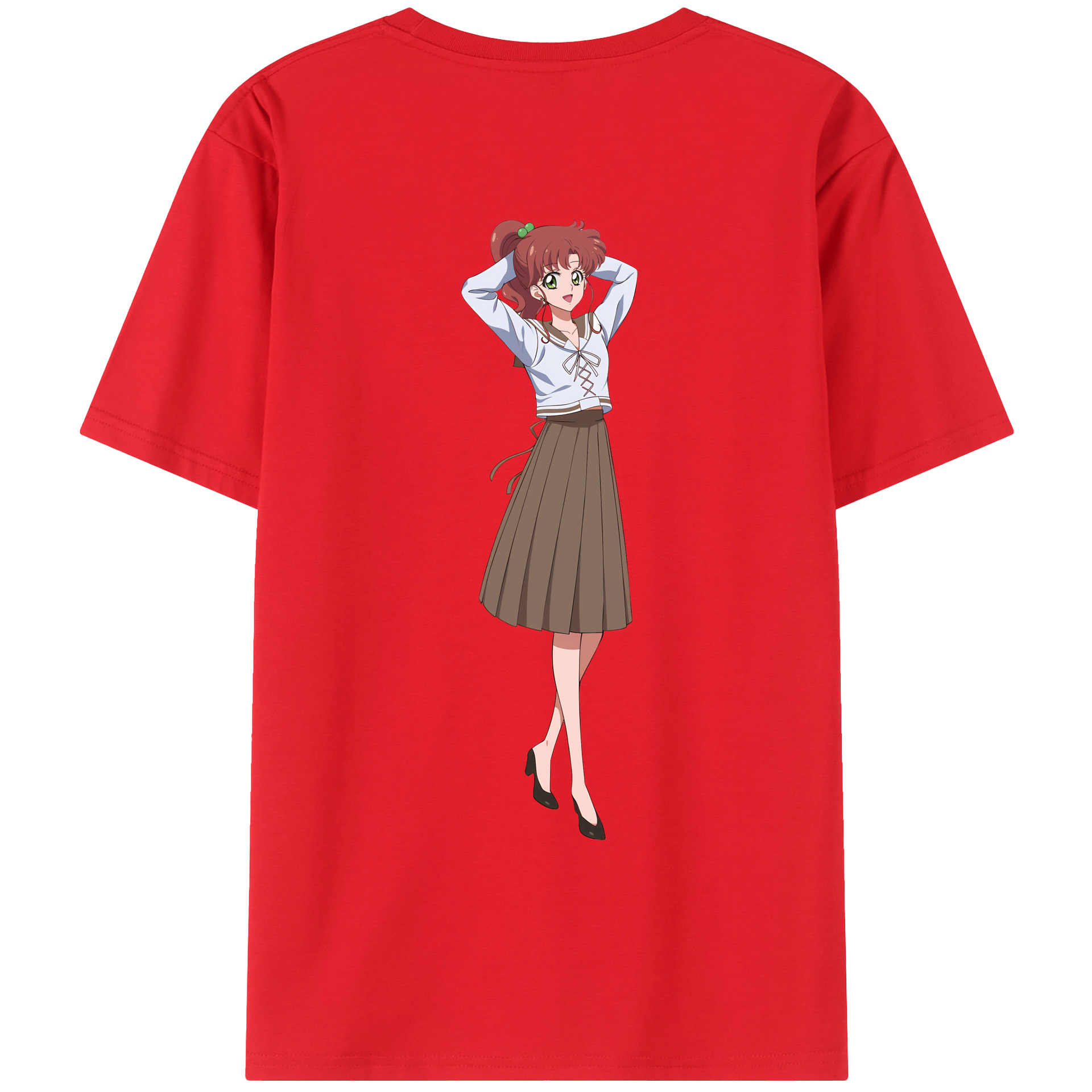 （画像用） 美少女戦士セーラームーン 木野 まこと きの まこと Sailor Moon Kino Makoto （セーラージュピター；Sailor Jupiter） 綿100％ メンズ半袖Tシャツ（バックプリント） 通気性