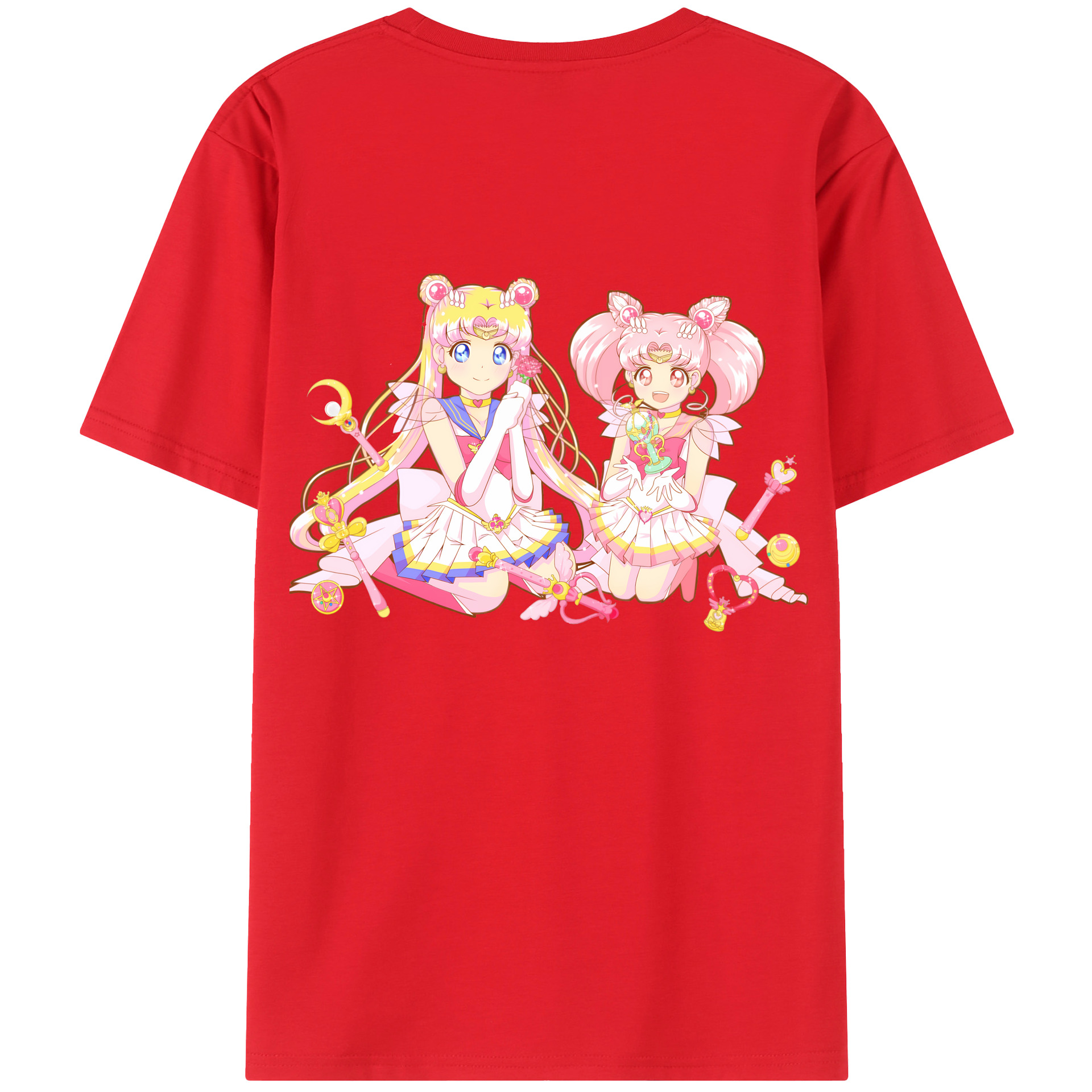 （画像用） 美少女戦士セーラームーン 月野 うさぎ つきの うさぎ Sailor Moon Tsukino Usagi 綿100％ メンズ半袖Tシャツ（バックプリント） 通気性