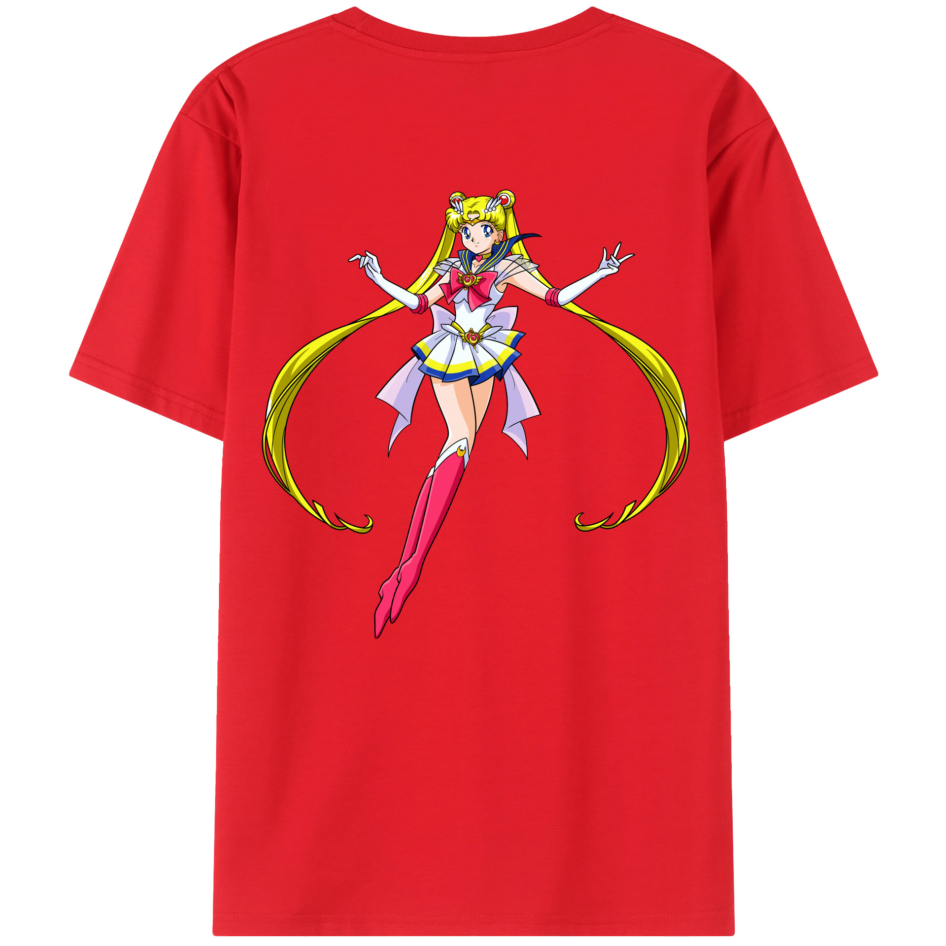 （画像用） 美少女戦士セーラームーン 月野 うさぎ つきの うさぎ Sailor Moon Tsukino Usagi 綿100％ メンズ半袖Tシャツ（バックプリント） 通気性