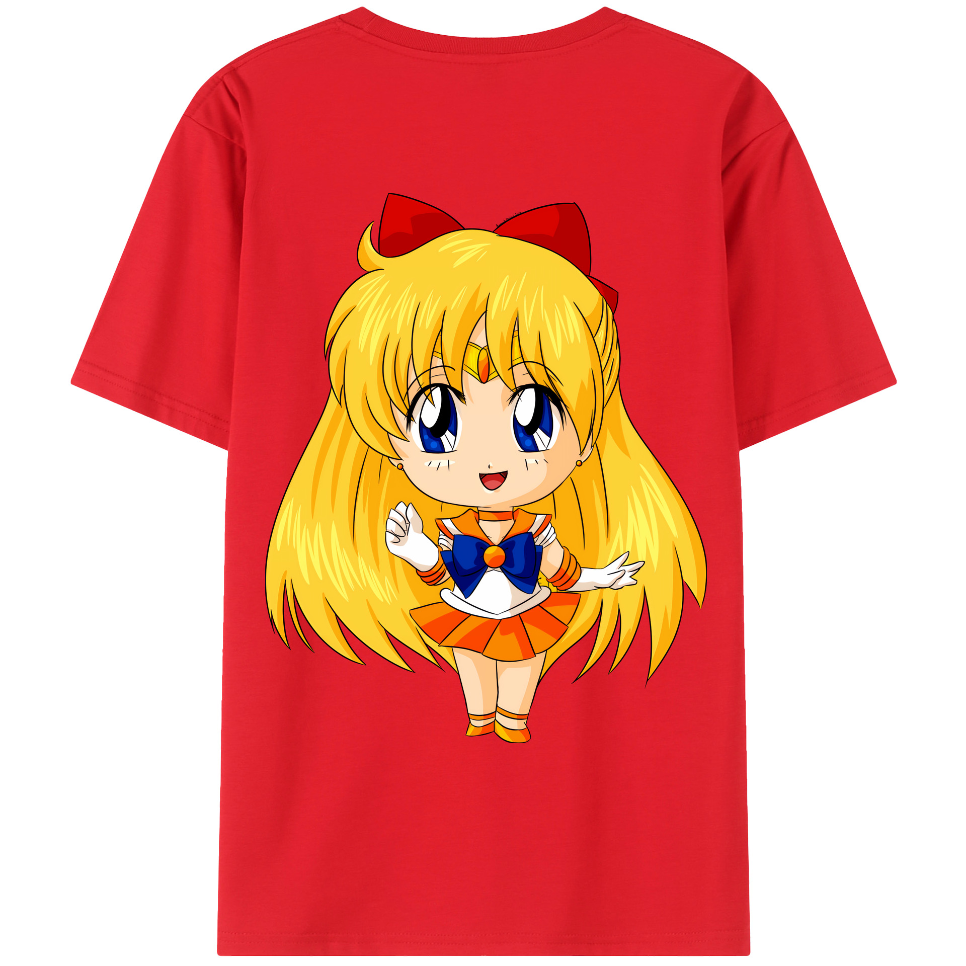 （画像用） 美少女戦士セーラームーン 愛野 美奈子 あいの みなこ Sailor Moon Aino Minako 綿100％ メンズ半袖Tシャツ（バックプリント） 通気性