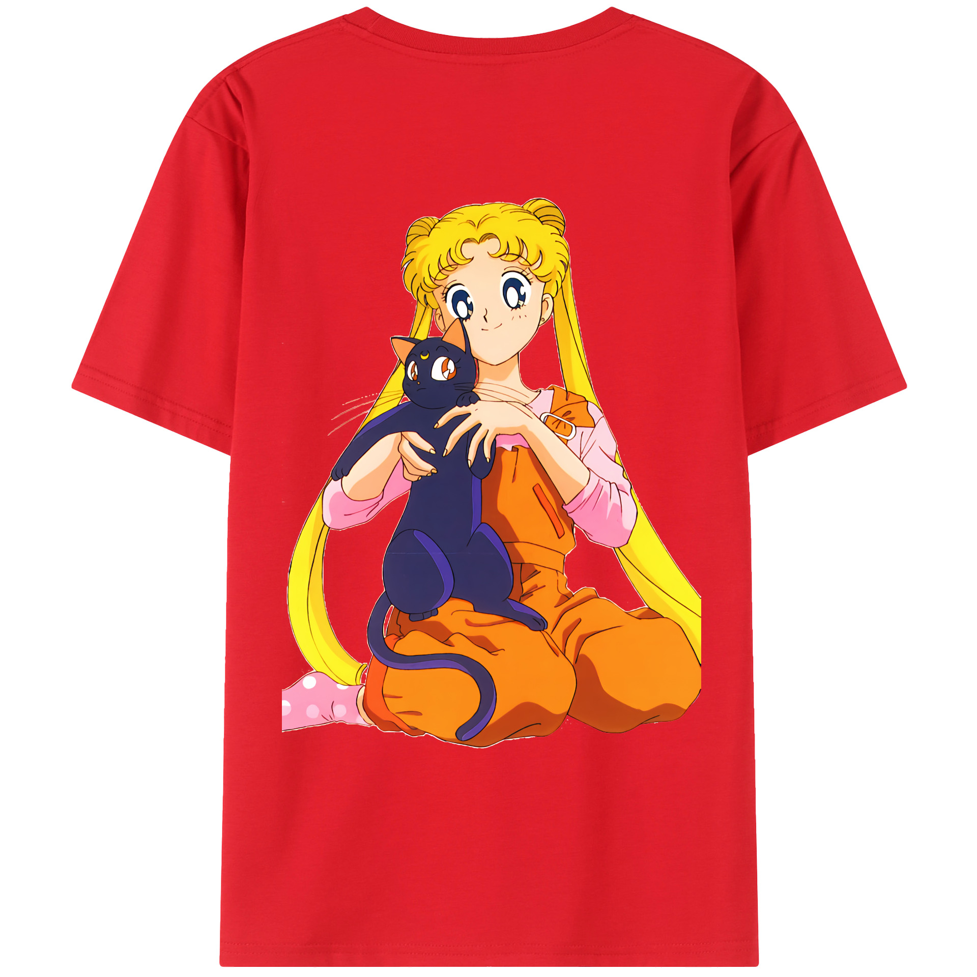 （画像用） 美少女戦士セーラームーン 愛野 美奈子 あいの みなこ Sailor Moon Aino Minako 綿100％ メンズ半袖Tシャツ（バックプリント） 通気性