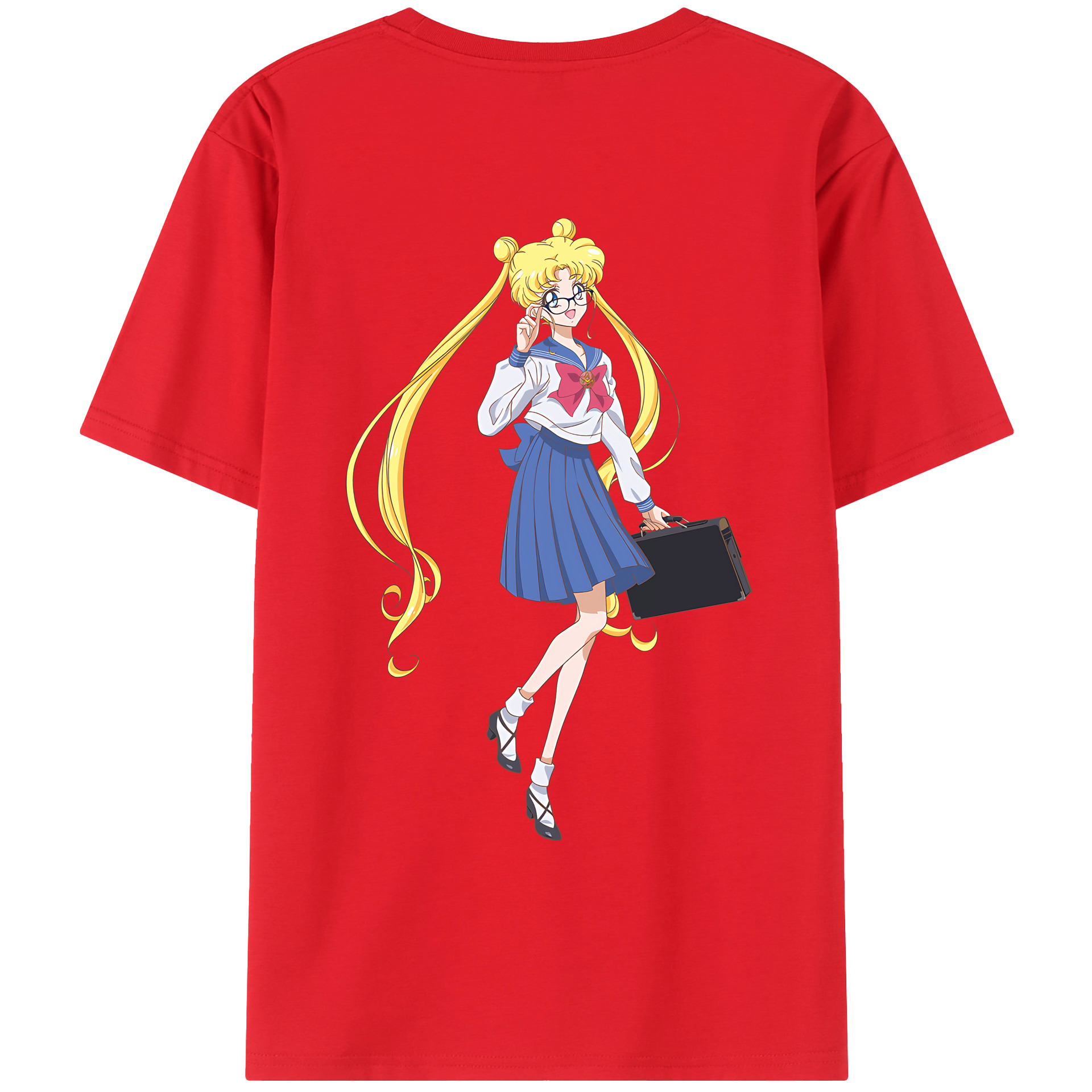（画像用） 美少女戦士セーラームーン 愛野 美奈子 あいの みなこ Sailor Moon Aino Minako 綿100％ メンズ半袖Tシャツ（バックプリント） 通気性