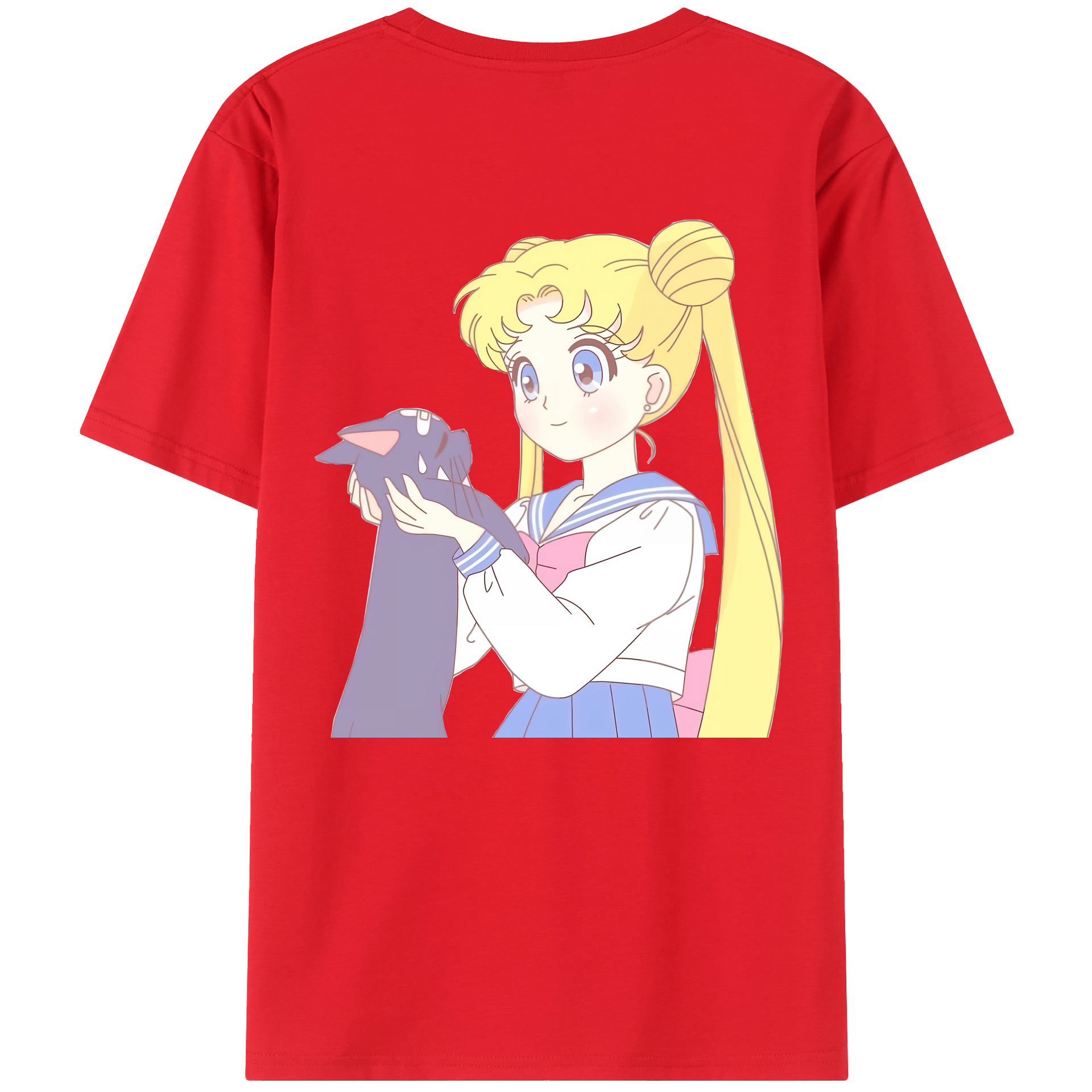 （画像用） 美少女戦士セーラームーン 愛野 美奈子 あいの みなこ Sailor Moon Aino Minako 綿100％ メンズ半袖Tシャツ（バックプリント） 通気性