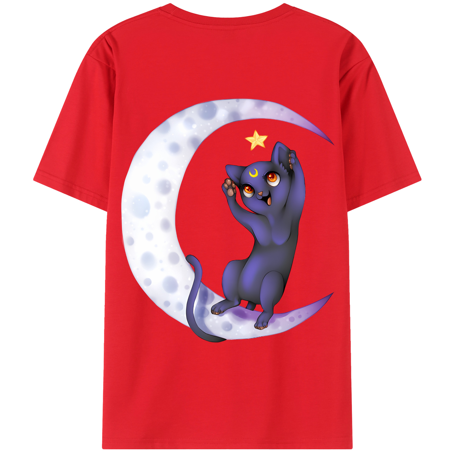 （画像用） 美少女戦士セーラームーン Sailor Moon 綿100％ メンズ半袖Tシャツ（バックプリント） 通気性
