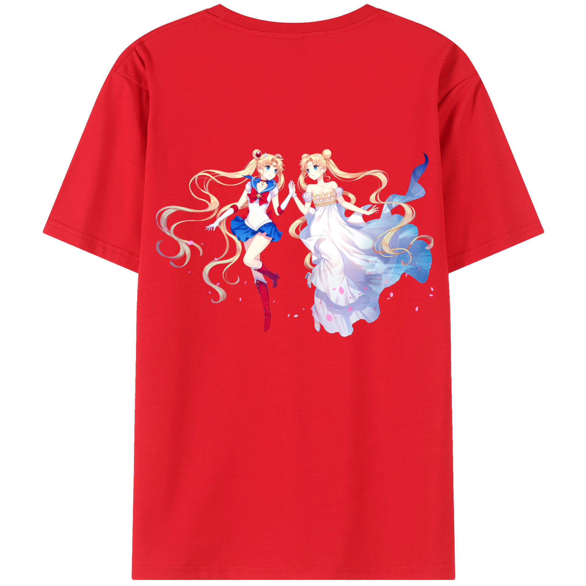 （画像用） 美少女戦士セーラームーン 月野 うさぎ つきの うさぎ Sailor Moon Tsukino Usagi 綿100％ メンズ半袖Tシャツ（バックプリント） 通気性