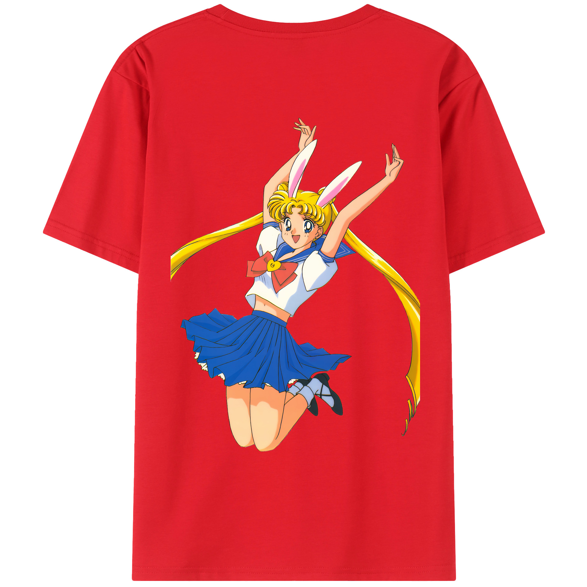 （画像用） 美少女戦士セーラームーン 愛野 美奈子 あいの みなこ Sailor Moon Aino Minako 綿100％ メンズ半袖Tシャツ（バックプリント） 通気性