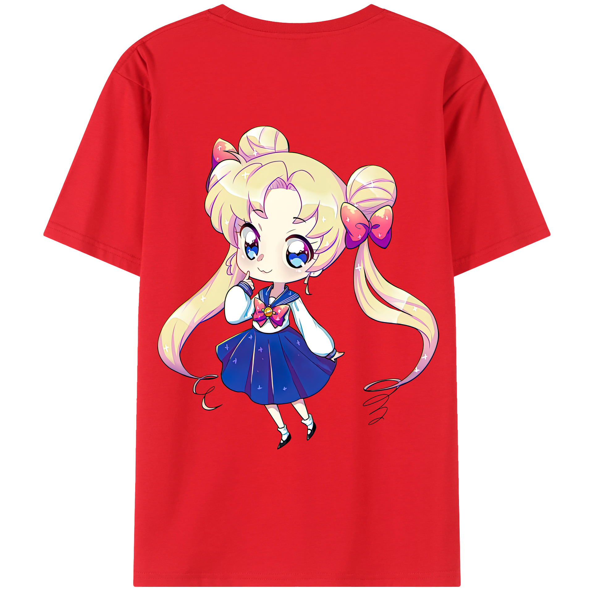 （画像用） 美少女戦士セーラームーン 月野 うさぎ つきの うさぎ Sailor Moon Tsukino Usagi 綿100％ メンズ半袖Tシャツ（バックプリント） 通気性