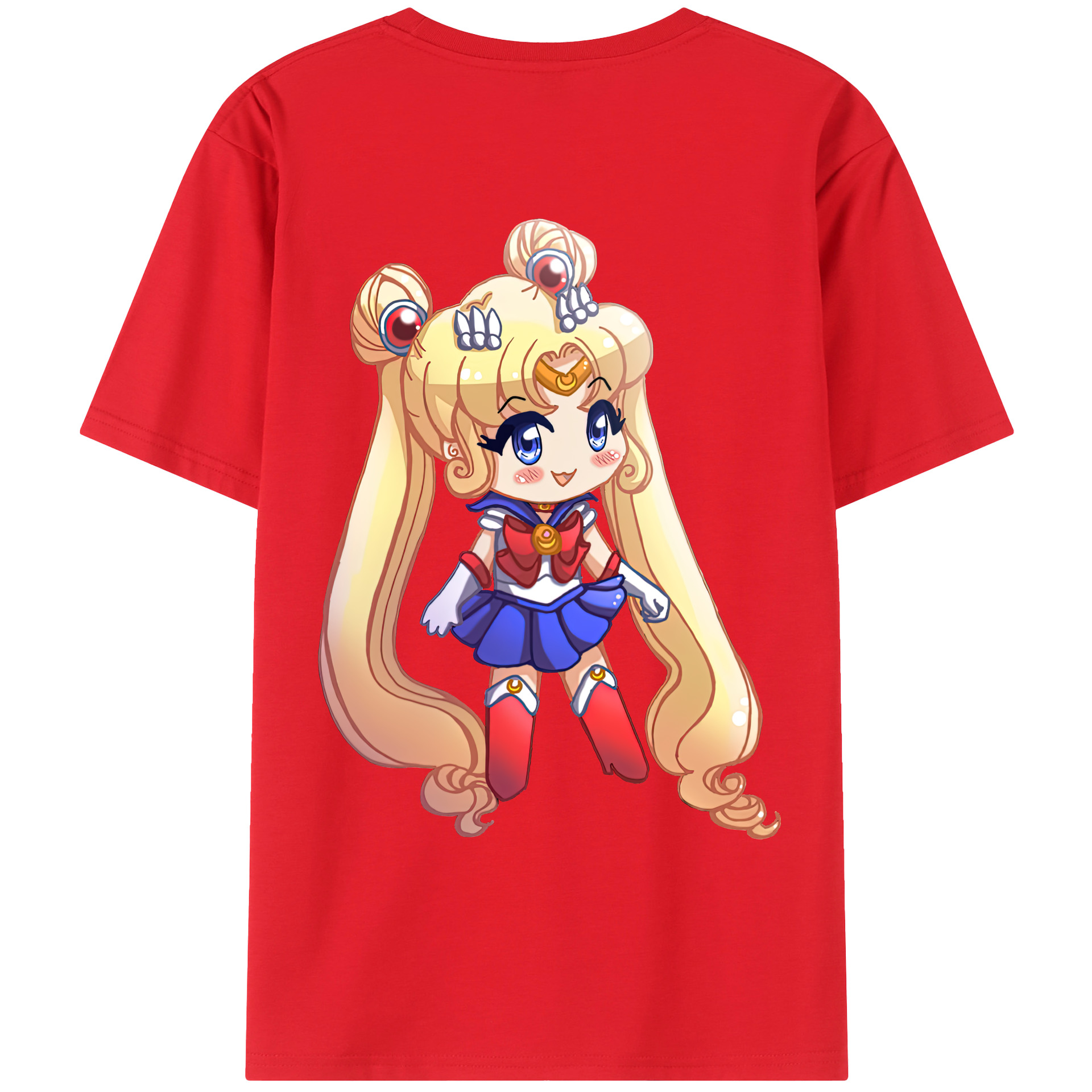 （画像用） 美少女戦士セーラームーン 月野 うさぎ つきの うさぎ Sailor Moon Tsukino Usagi 綿100％ メンズ半袖Tシャツ（バックプリント） 通気性
