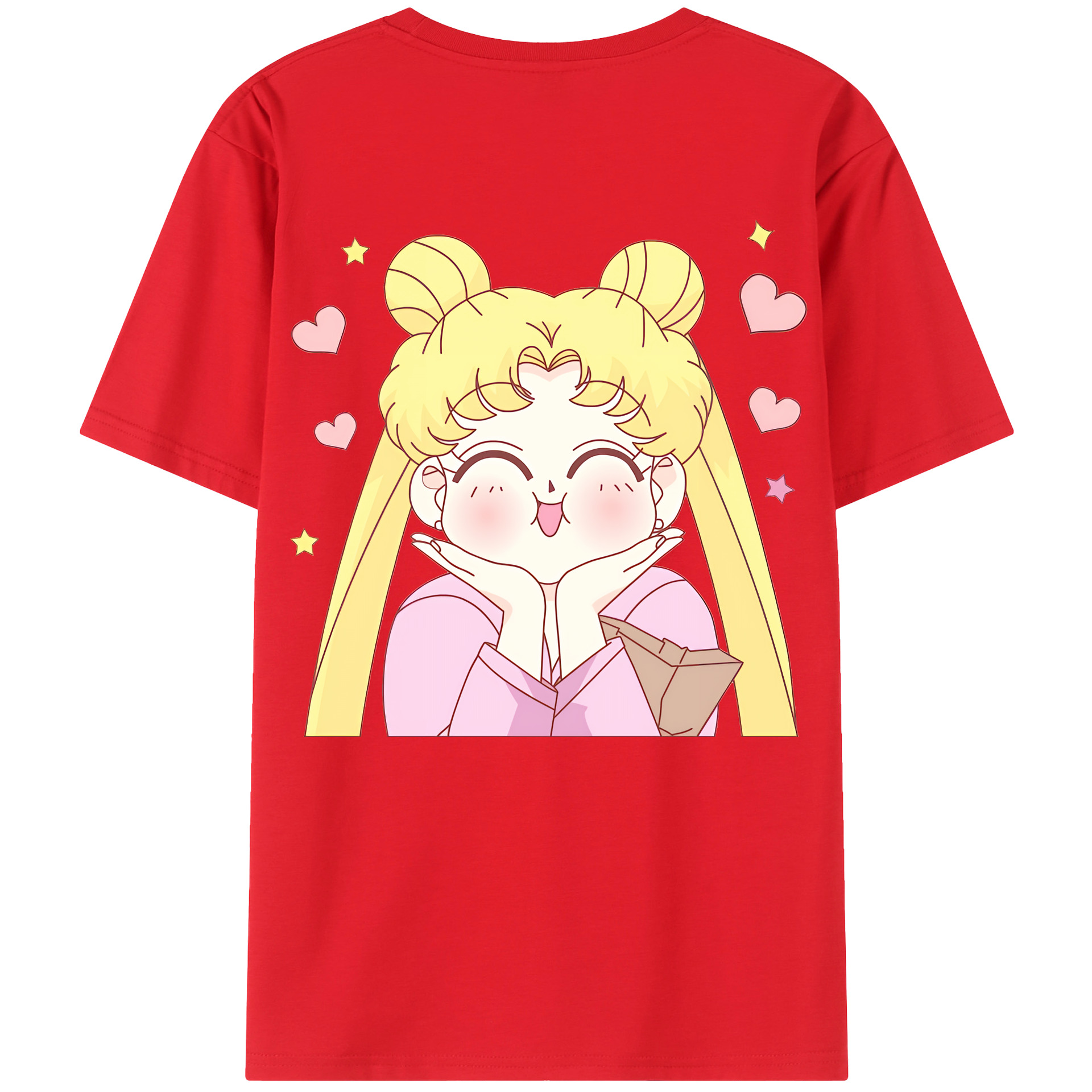 （画像用） 美少女戦士セーラームーン 愛野 美奈子 あいの みなこ Sailor Moon Aino Minako 綿100％ メンズ半袖Tシャツ（バックプリント） 通気性
