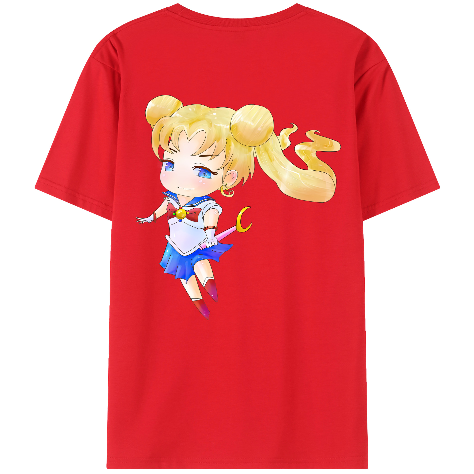 （画像用） 美少女戦士セーラームーン 愛野 美奈子 あいの みなこ Sailor Moon Aino Minako 綿100％ メンズ半袖Tシャツ（バックプリント） 通気性