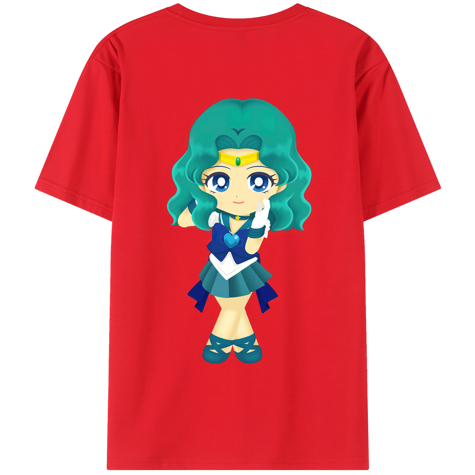 （画像用） 美少女戦士セーラームーン 海王 みちる（かいおう みちる） Sailor Moon Kaiou Michiru 綿100％ メンズ半袖Tシャツ（バックプリント） 通気性
