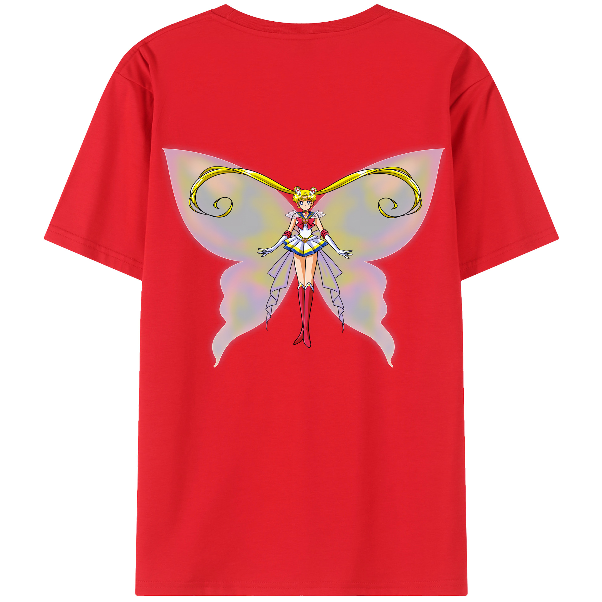 （画像用） 美少女戦士セーラームーン 月野 うさぎ つきの うさぎ Sailor Moon Tsukino Usagi 綿100％ メンズ半袖Tシャツ（バックプリント） 通気性