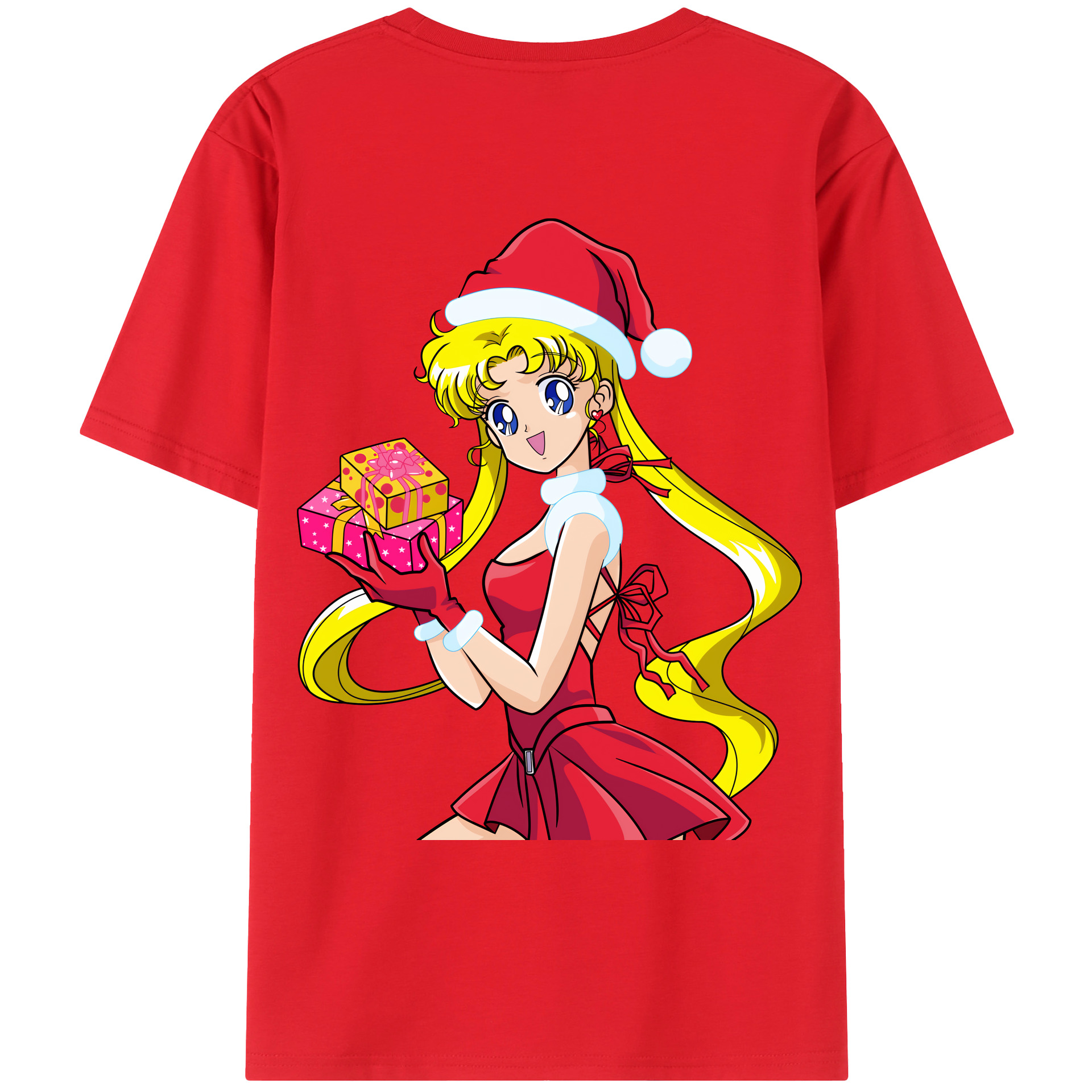 （画像用） 美少女戦士セーラームーン 月野 うさぎ つきの うさぎ Sailor Moon Tsukino Usagi 綿100％ メンズ半袖Tシャツ（バックプリント） 通気性