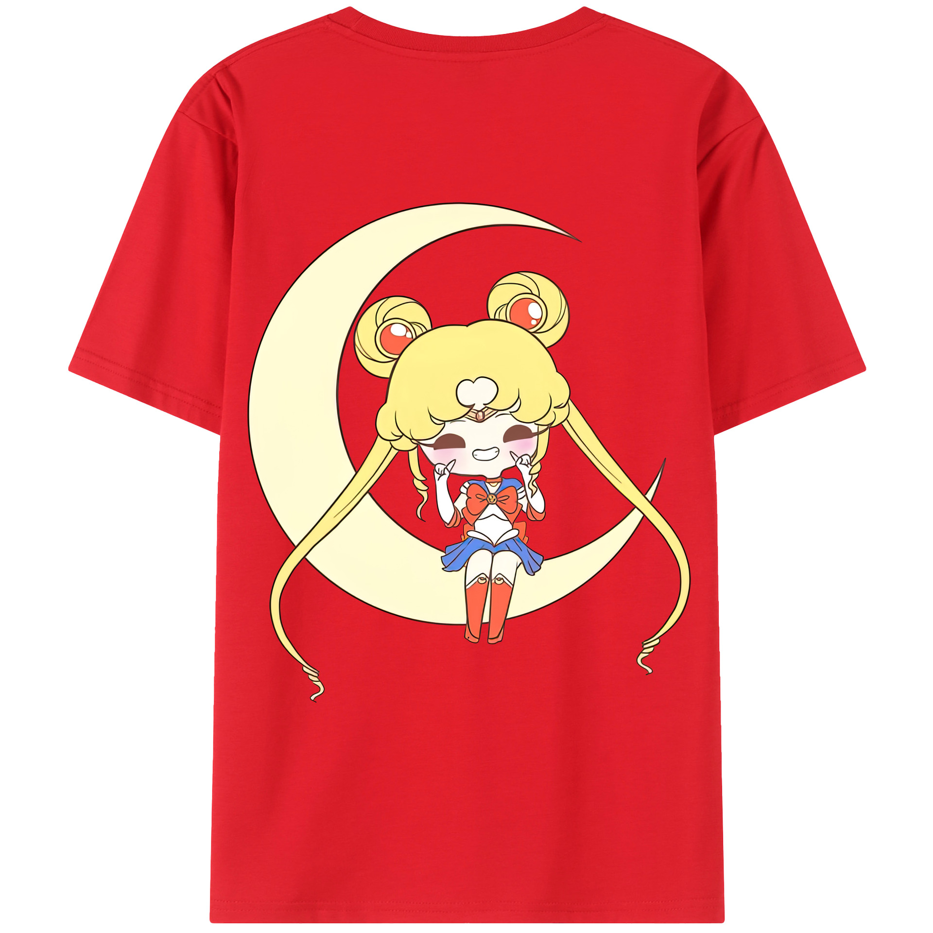 （画像用） 美少女戦士セーラームーン 月野 うさぎ つきの うさぎ Sailor Moon Tsukino Usagi 綿100％ メンズ半袖Tシャツ（バックプリント） 通気性