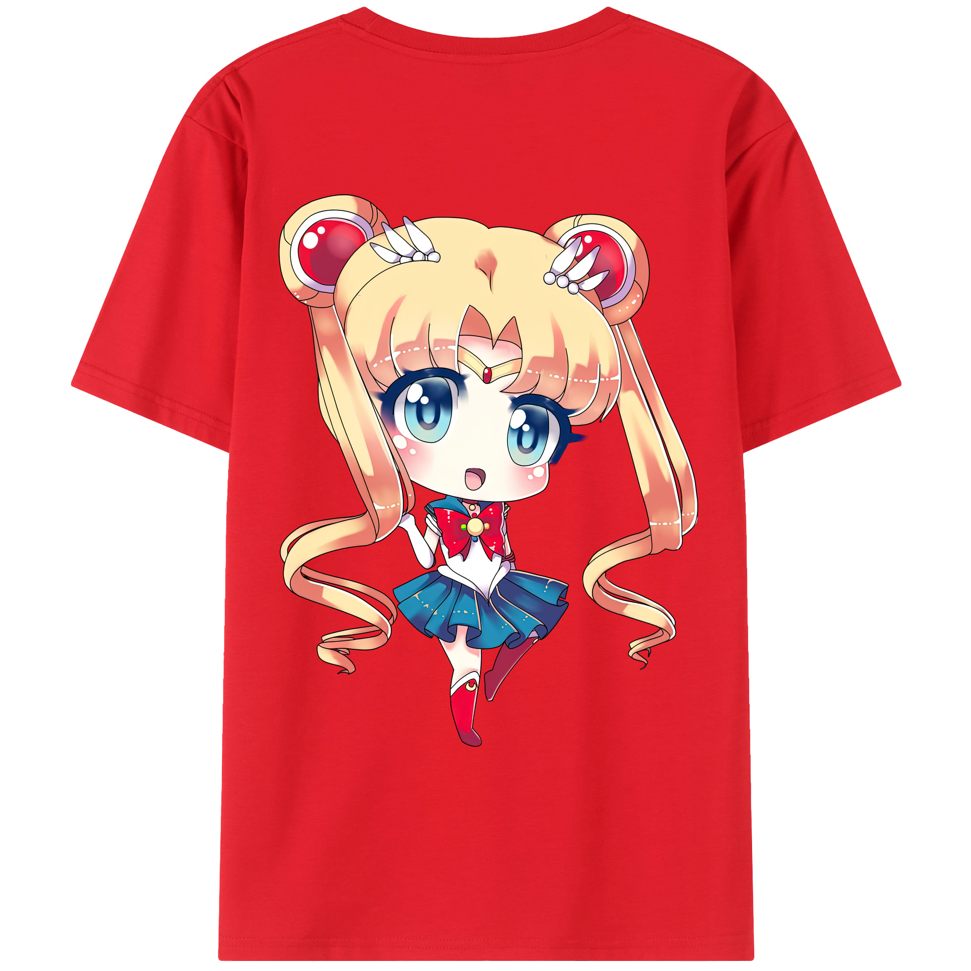 （画像用） 美少女戦士セーラームーン 月野 うさぎ つきの うさぎ Sailor Moon Tsukino Usagi 綿100％ メンズ半袖Tシャツ（バックプリント） 通気性