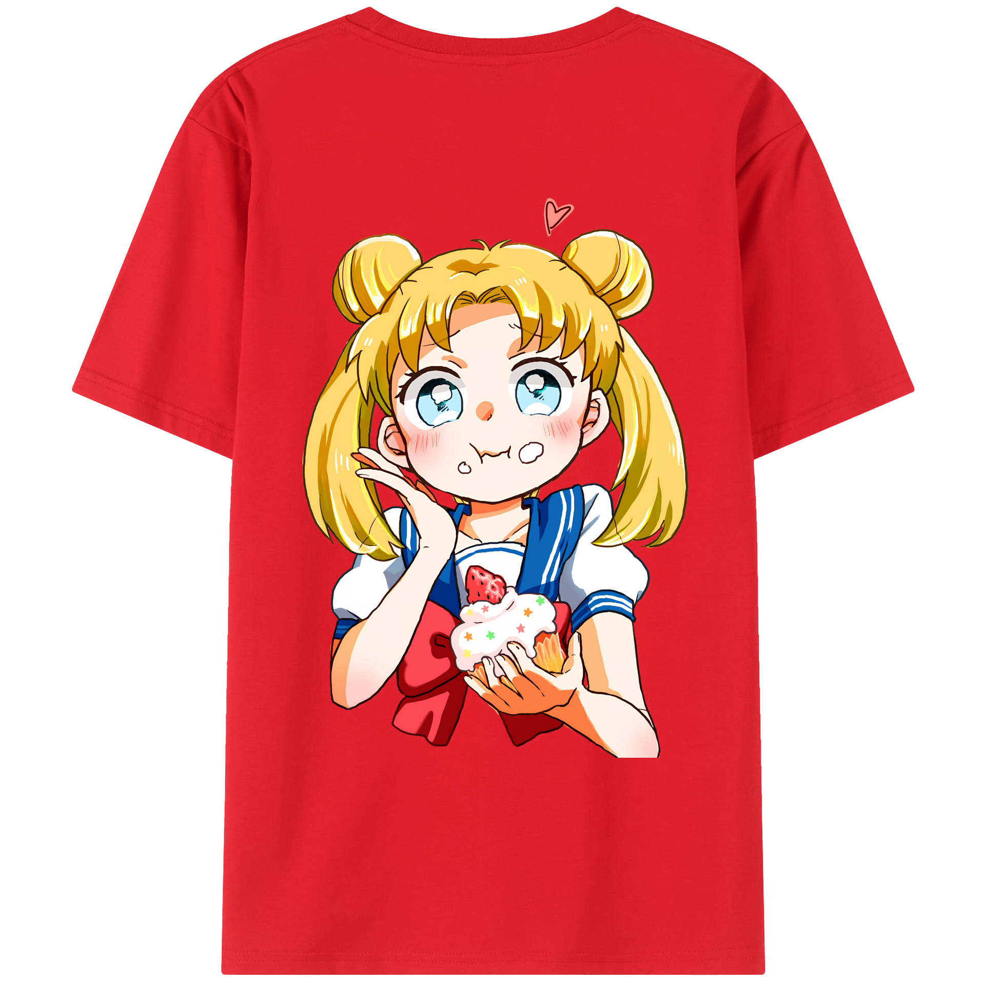 （画像用） 美少女戦士セーラームーン 愛野 美奈子 あいの みなこ Sailor Moon Aino Minako 綿100％ メンズ半袖Tシャツ（バックプリント） 通気性