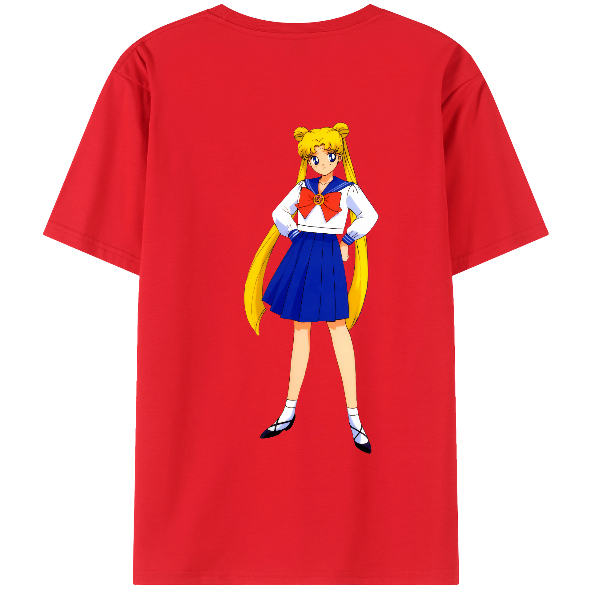 （画像用） 美少女戦士セーラームーン 愛野 美奈子 あいの みなこ Sailor Moon Aino Minako 綿100％ メンズ半袖Tシャツ（バックプリント） 通気性