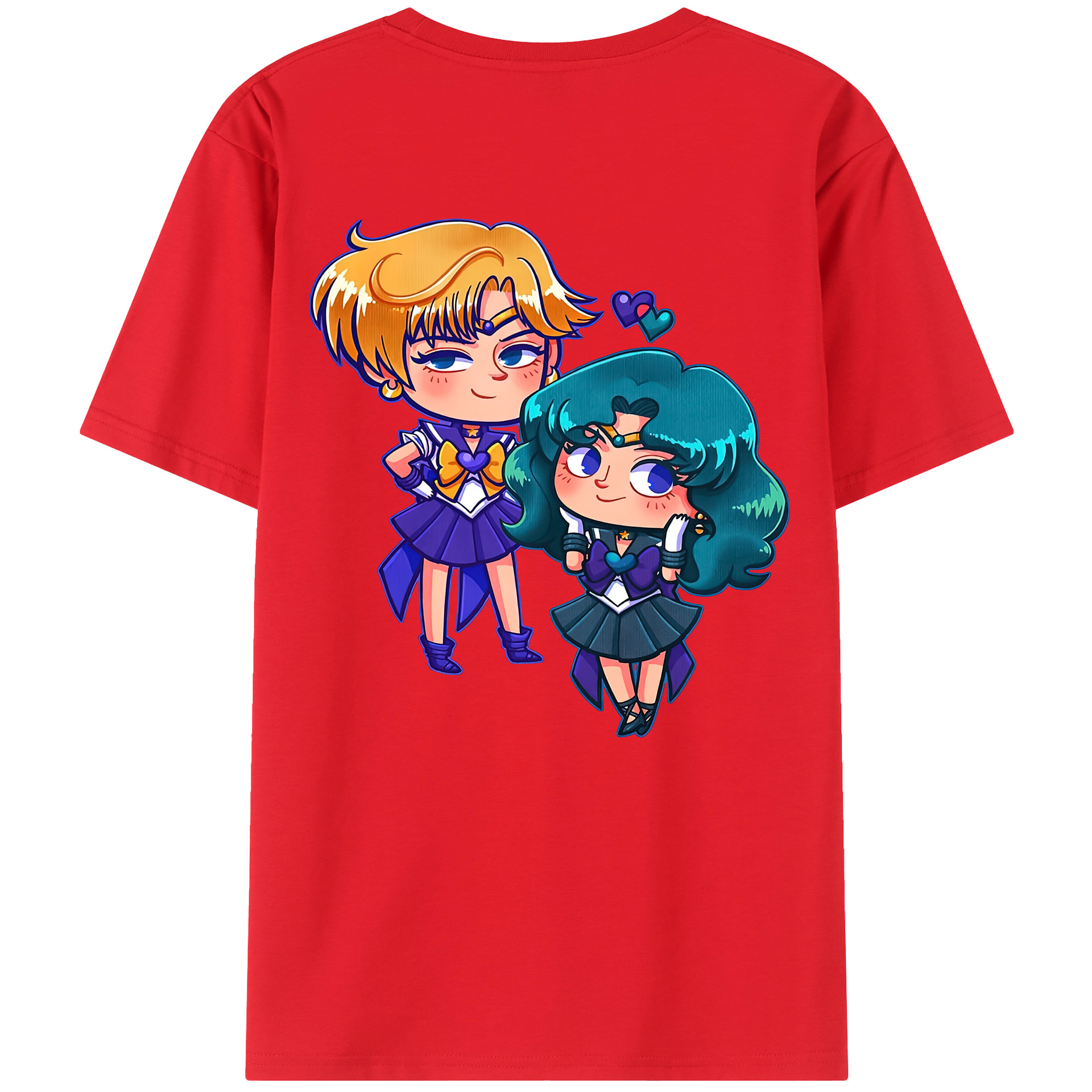 （画像用） 美少女戦士セーラームーン 天王はるか Sailor Moon Tenoh Haruka 綿100％ メンズ半袖Tシャツ（バックプリント） 通気性