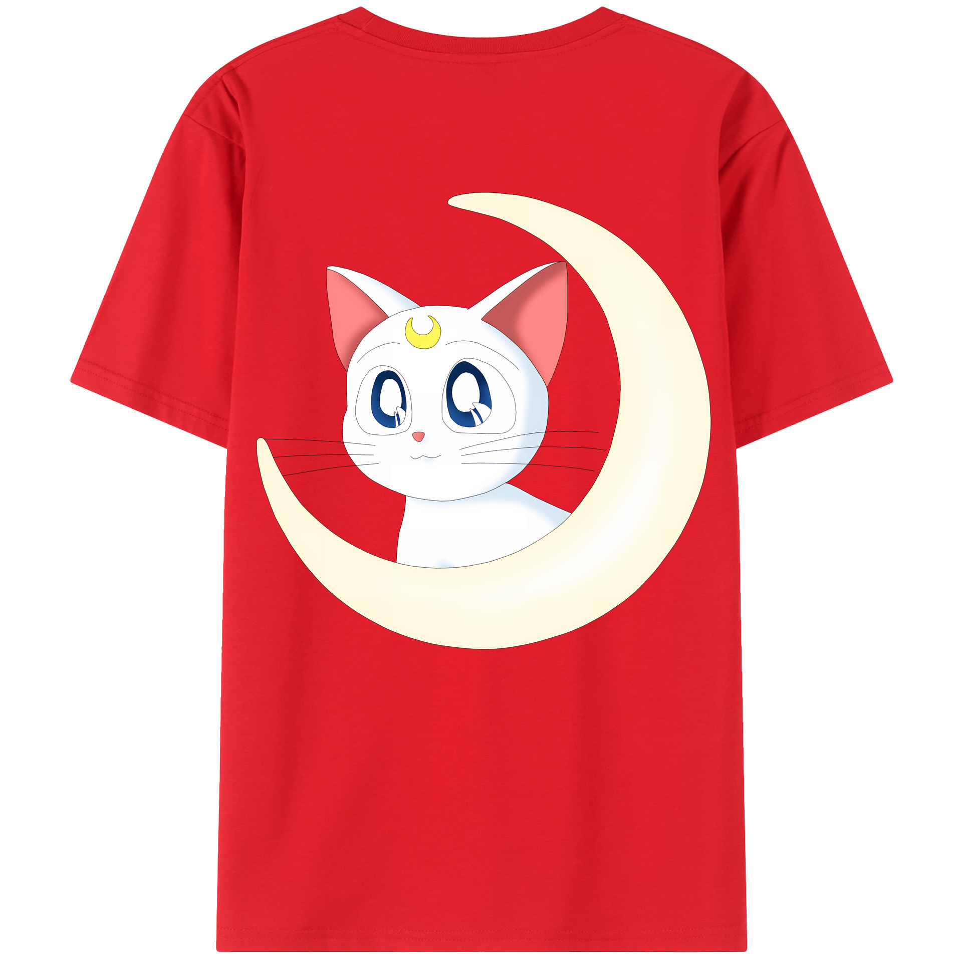 （画像用） 美少女戦士セーラームーン Sailor Moon 綿100％ メンズ半袖Tシャツ（バックプリント） 通気性