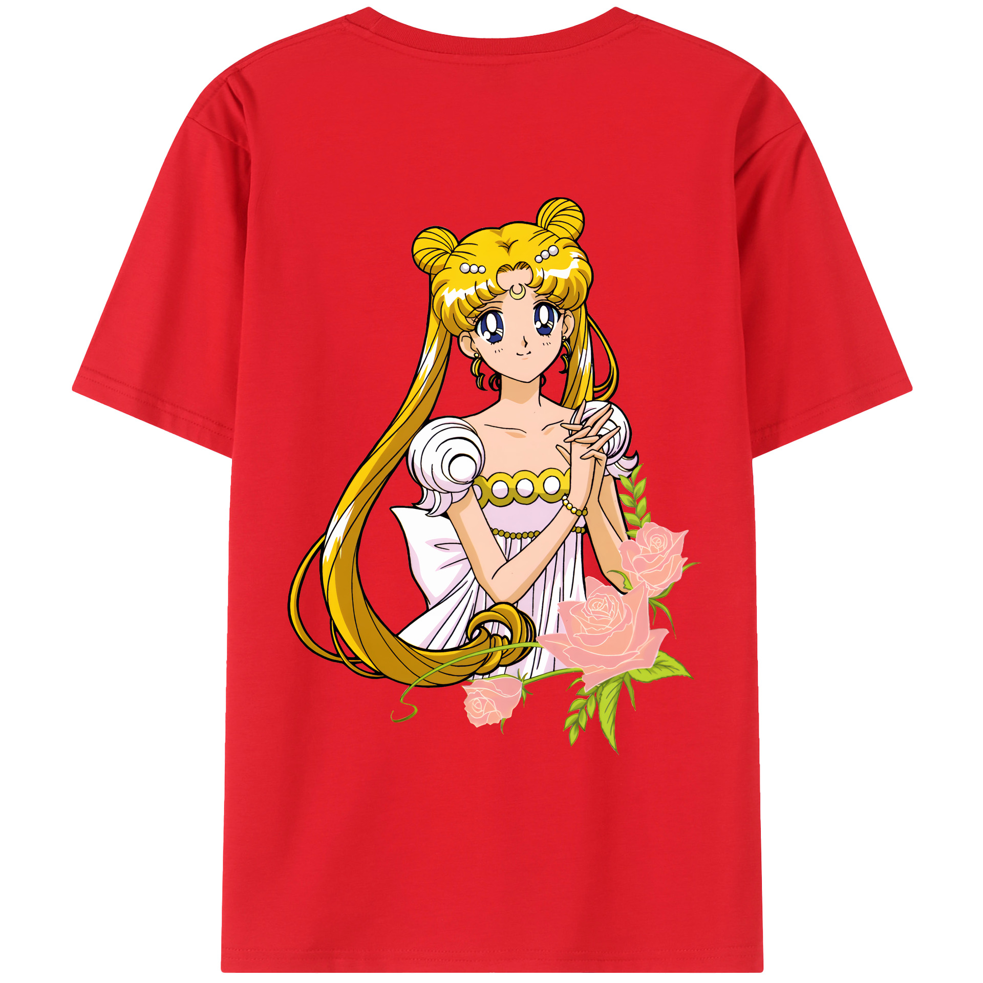 （画像用） 美少女戦士セーラームーン 愛野 美奈子 あいの みなこ Sailor Moon Aino Minako 綿100％ メンズ半袖Tシャツ（バックプリント） 通気性