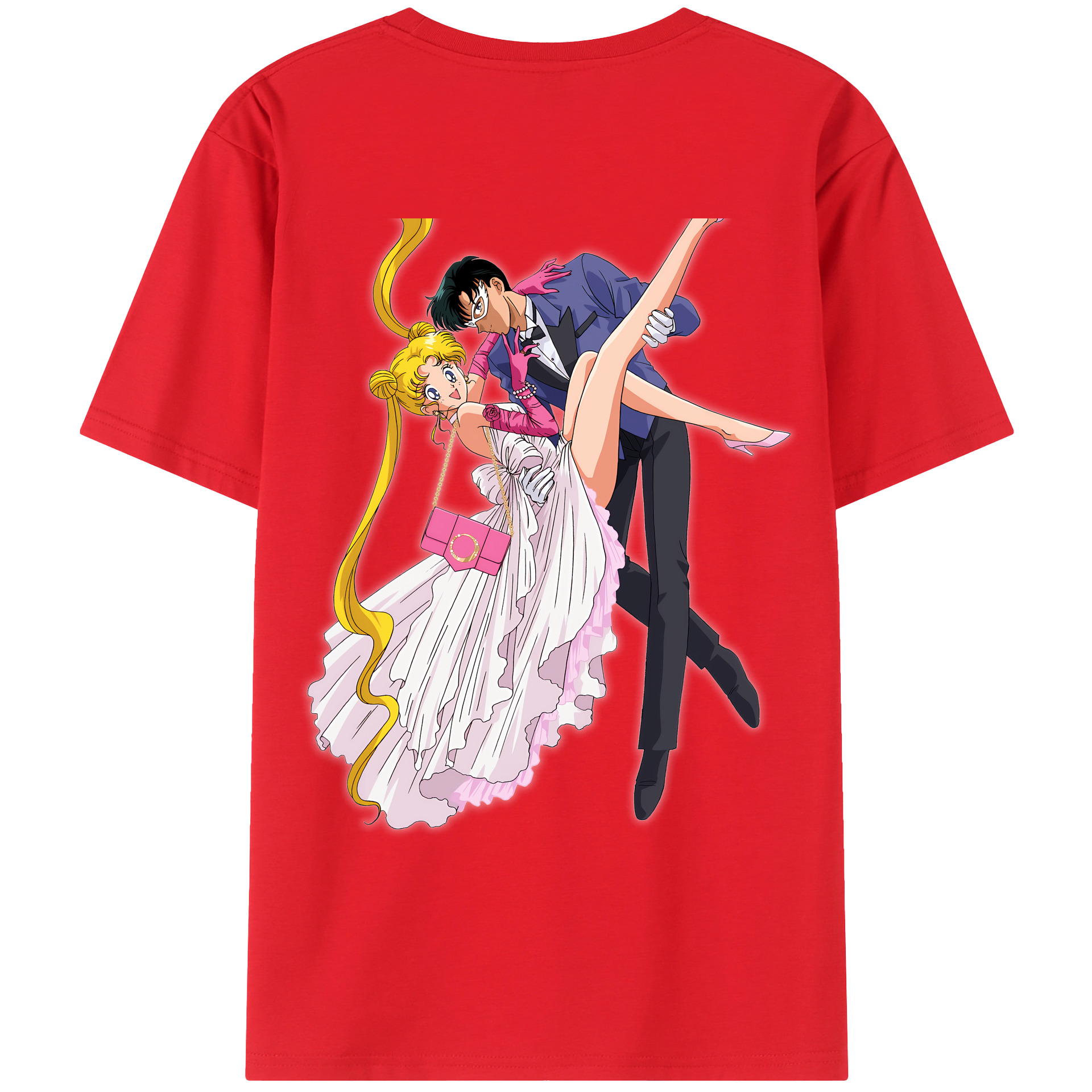 （画像用） 美少女戦士セーラームーン 愛野 美奈子 あいの みなこ Sailor Moon Aino Minako 綿100％ メンズ半袖Tシャツ（バックプリント） 通気性