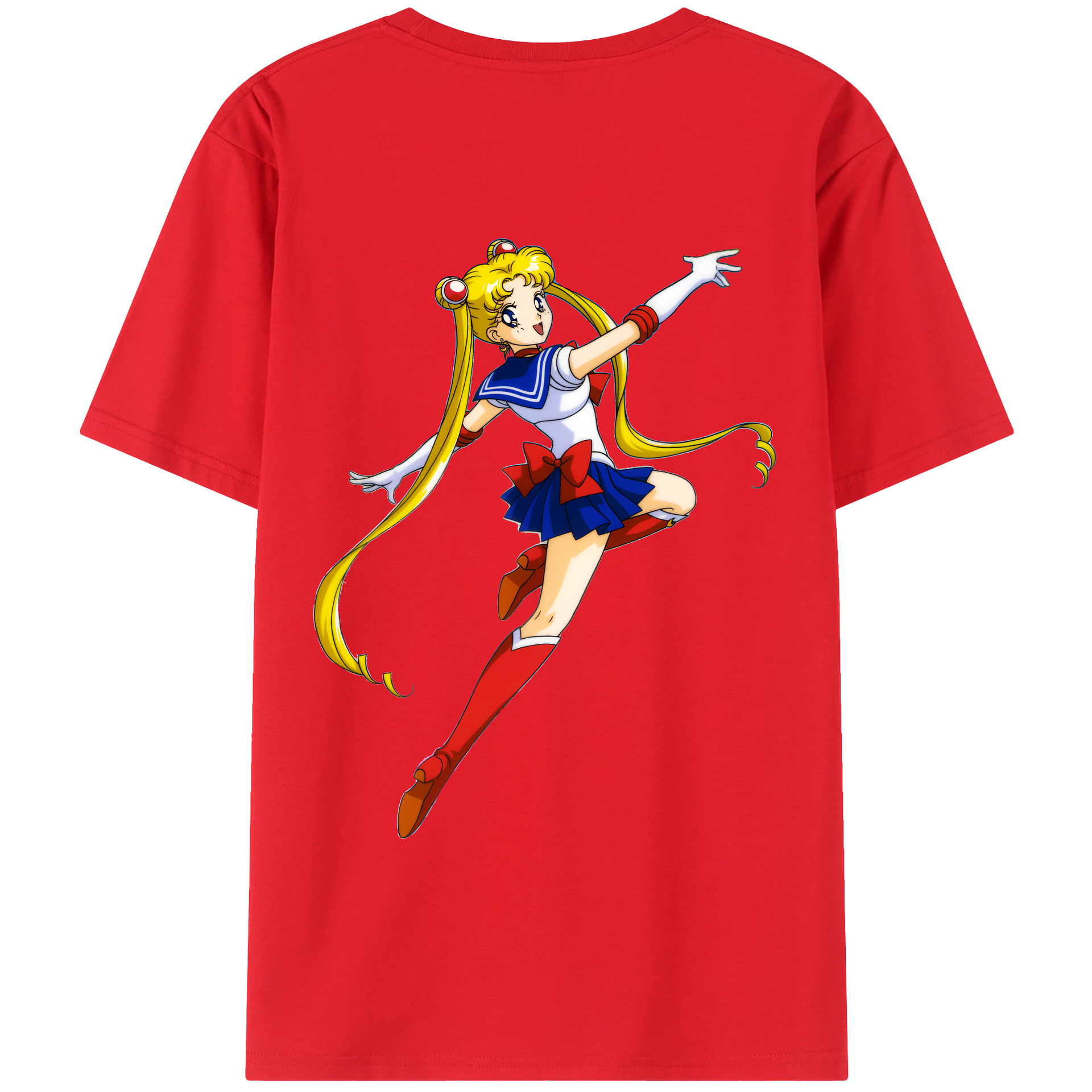 （画像用） 美少女戦士セーラームーン 月野 うさぎ つきの うさぎ Sailor Moon Tsukino Usagi 綿100％ メンズ半袖Tシャツ（バックプリント） 通気性