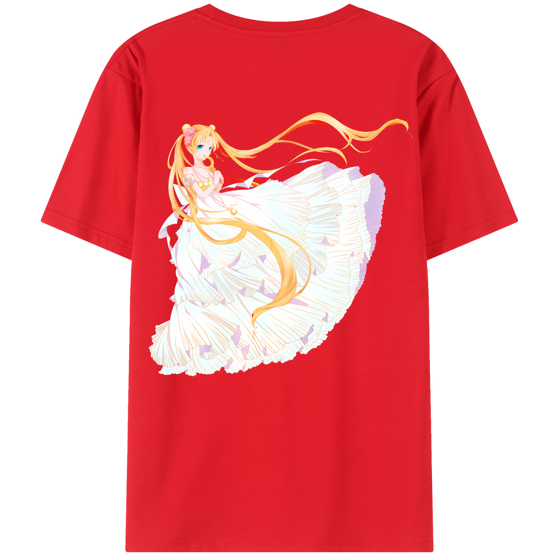 （画像用） 美少女戦士セーラームーン 愛野 美奈子 あいの みなこ Sailor Moon Aino Minako 綿100％ メンズ半袖Tシャツ（バックプリント） 通気性
