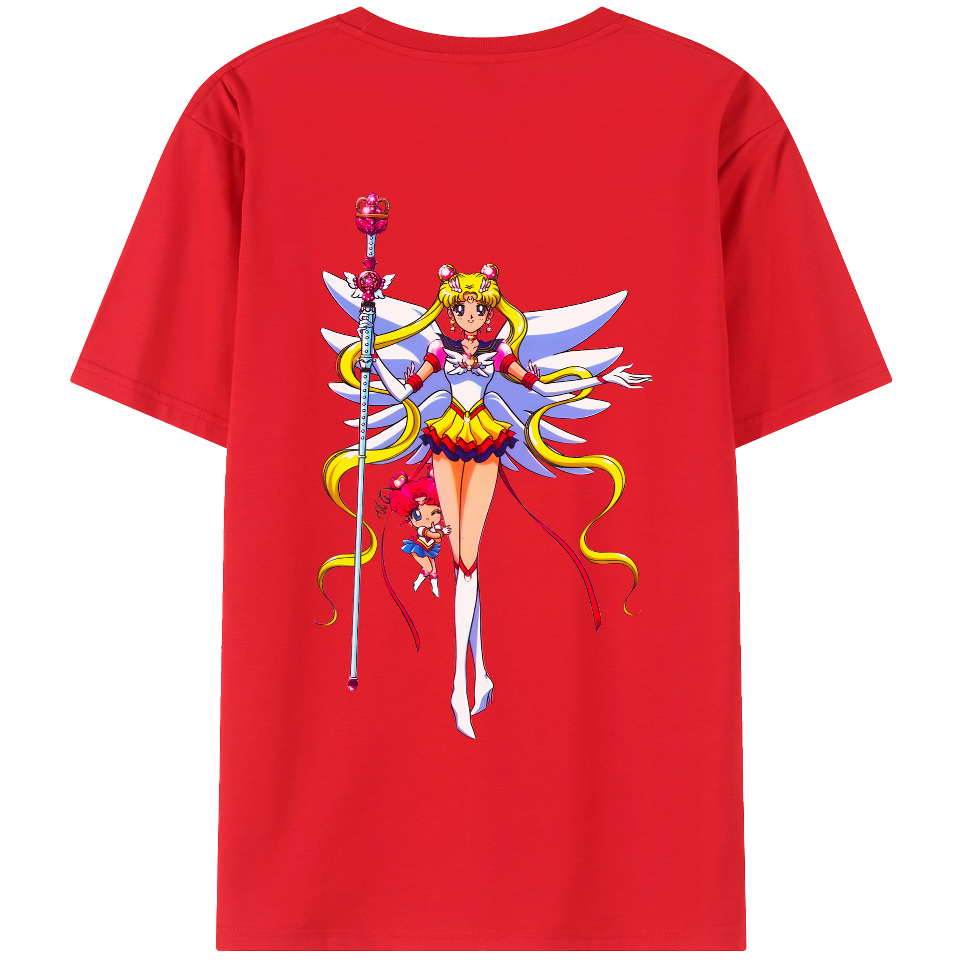 （画像用） 美少女戦士セーラームーン 月野 うさぎ つきの うさぎ Sailor Moon Tsukino Usagi 綿100％ メンズ半袖Tシャツ（バックプリント） 通気性