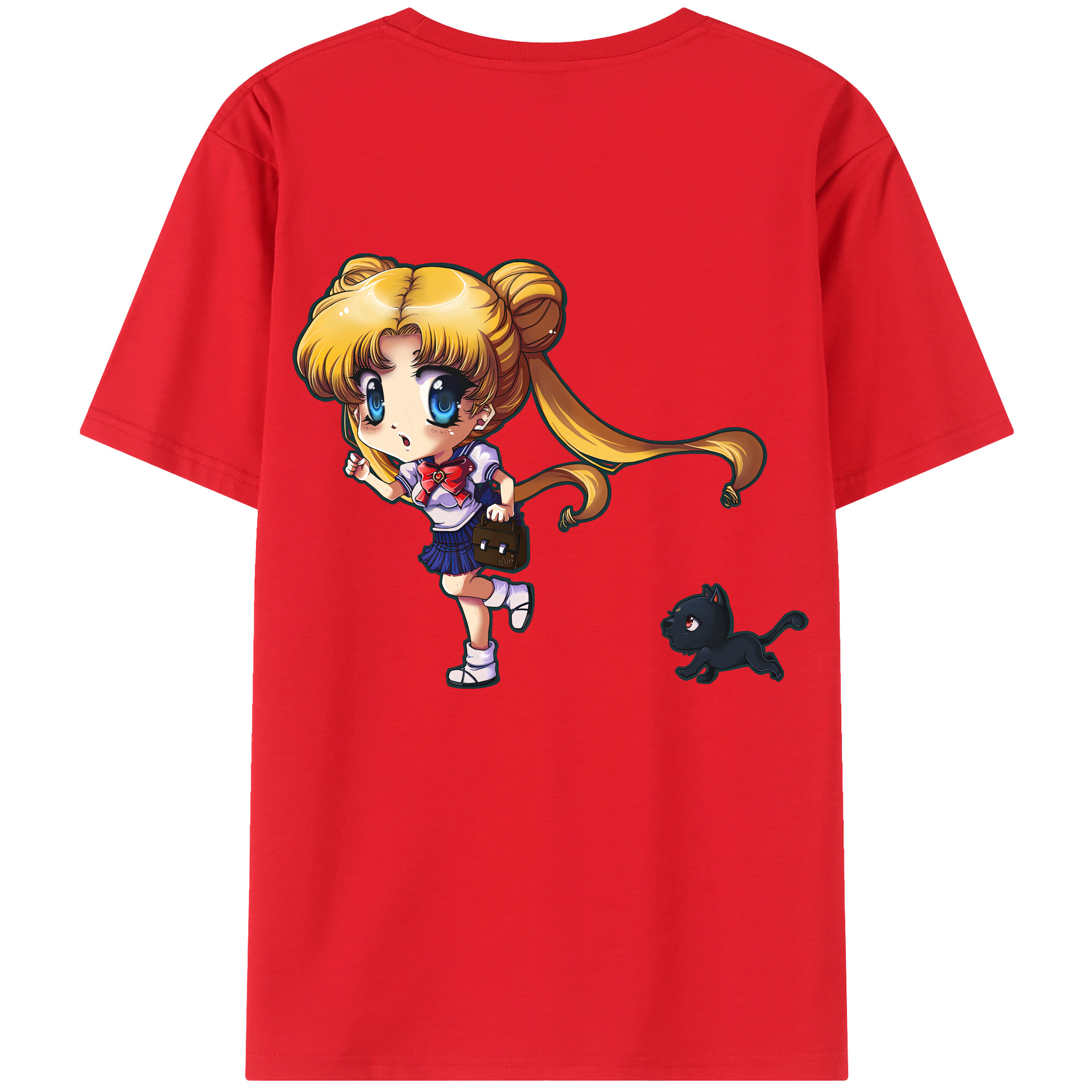 （画像用） 美少女戦士セーラームーン 愛野 美奈子 あいの みなこ Sailor Moon Aino Minako 綿100％ メンズ半袖Tシャツ（バックプリント） 通気性