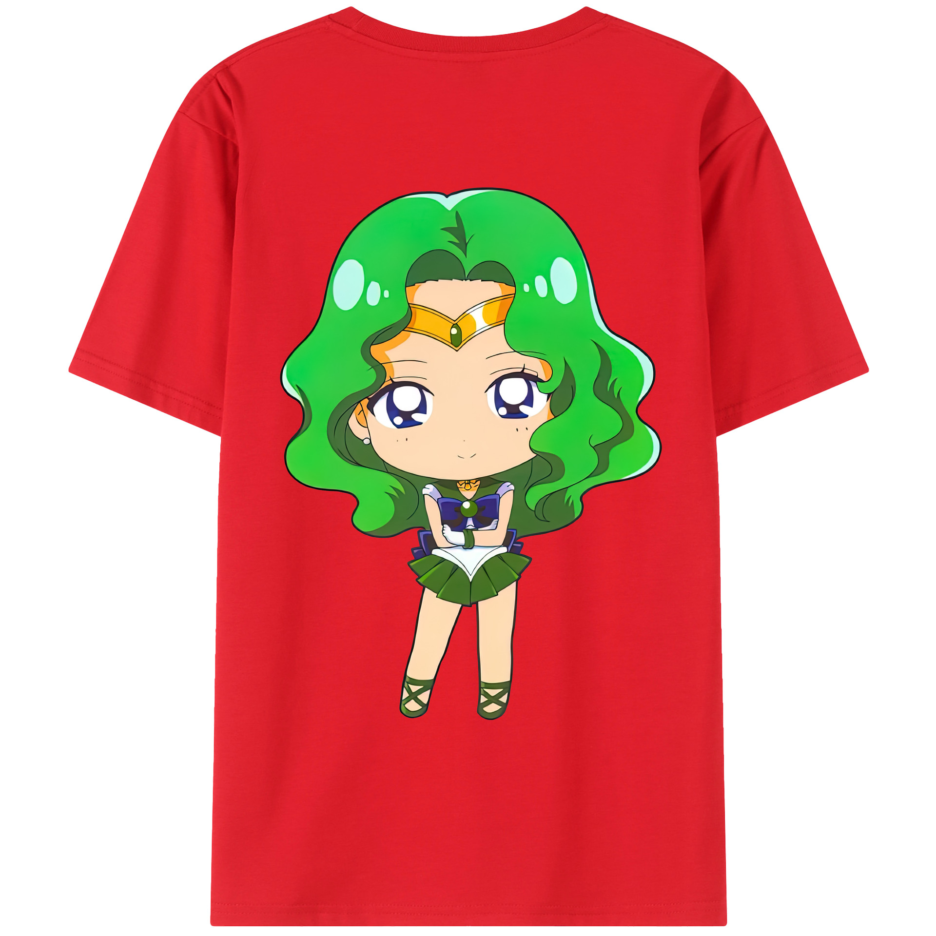 （画像用） 美少女戦士セーラームーン 海王 みちる（かいおう みちる） Sailor Moon Kaiou Michiru 綿100％ メンズ半袖Tシャツ（バックプリント） 通気性