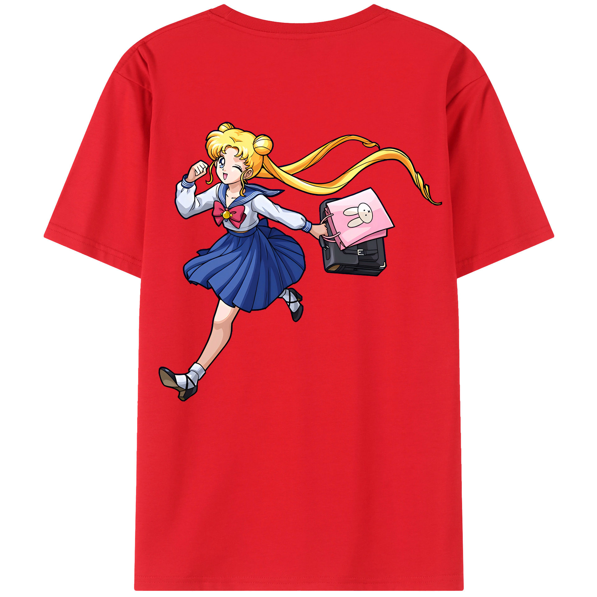 （画像用） 美少女戦士セーラームーン 愛野 美奈子 あいの みなこ Sailor Moon Aino Minako 綿100％ メンズ半袖Tシャツ（バックプリント） 通気性