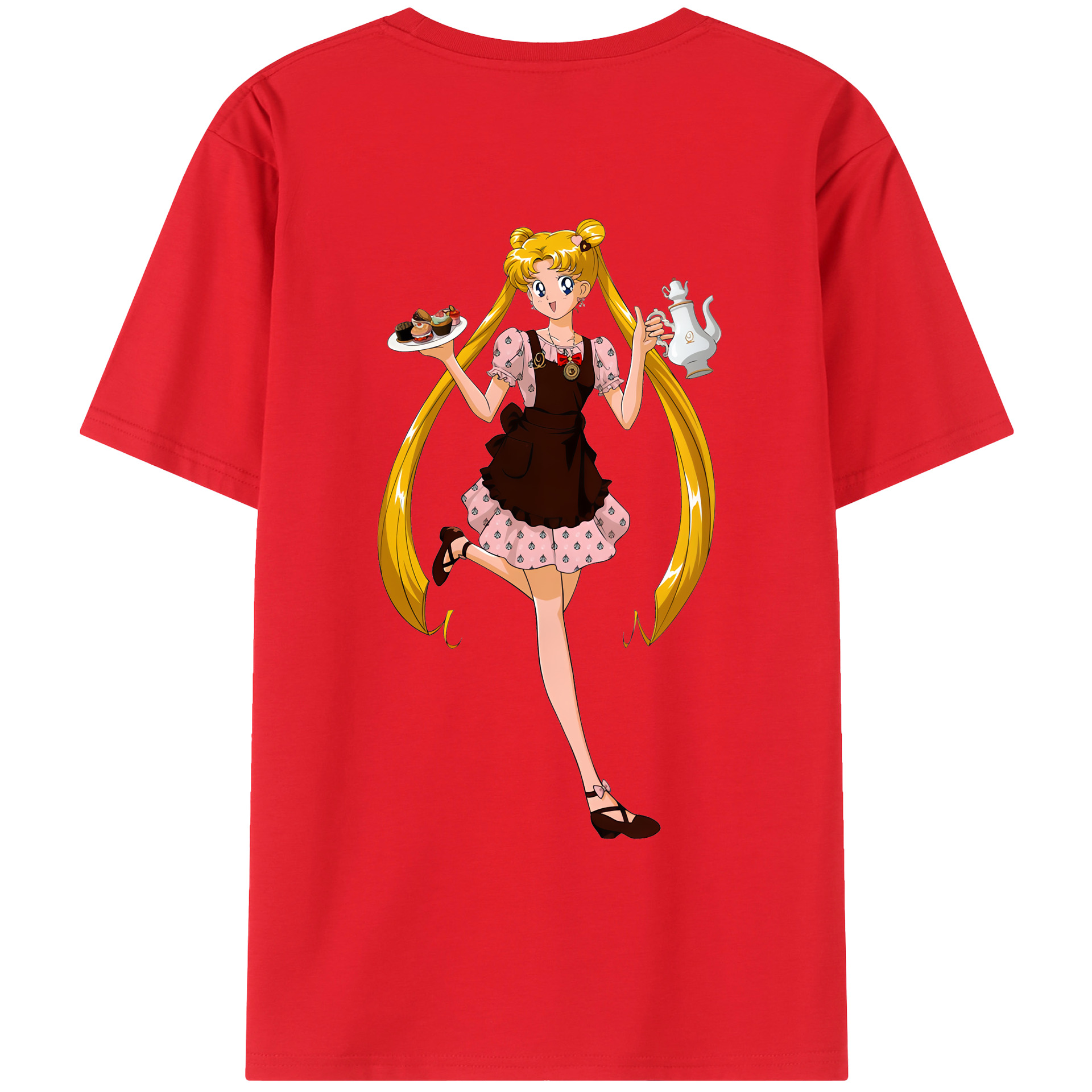 （画像用） 美少女戦士セーラームーン 愛野 美奈子 あいの みなこ Sailor Moon Aino Minako 綿100％ メンズ半袖Tシャツ（バックプリント） 通気性