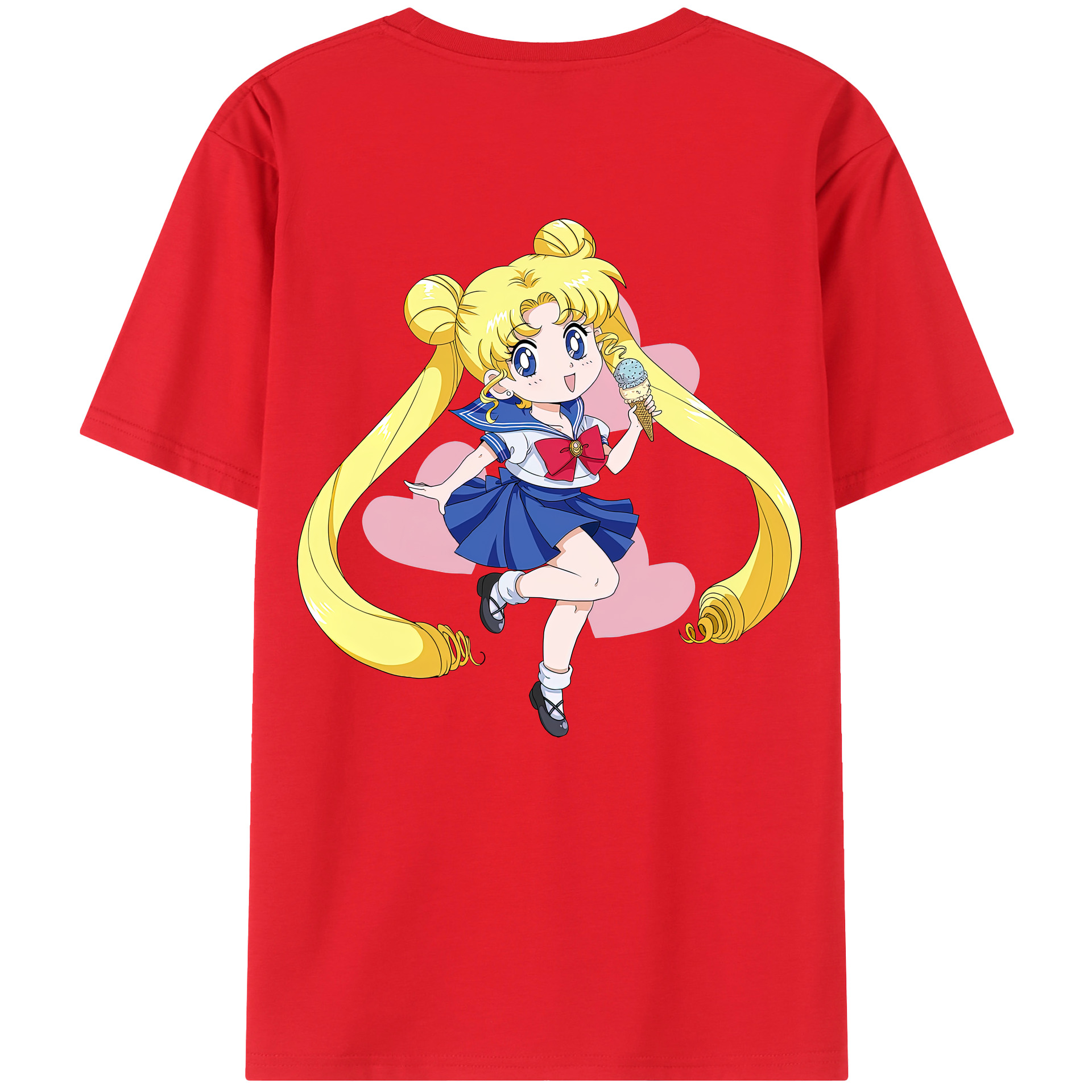 （画像用） 美少女戦士セーラームーン 愛野 美奈子 あいの みなこ Sailor Moon Aino Minako 綿100％ メンズ半袖Tシャツ（バックプリント） 通気性