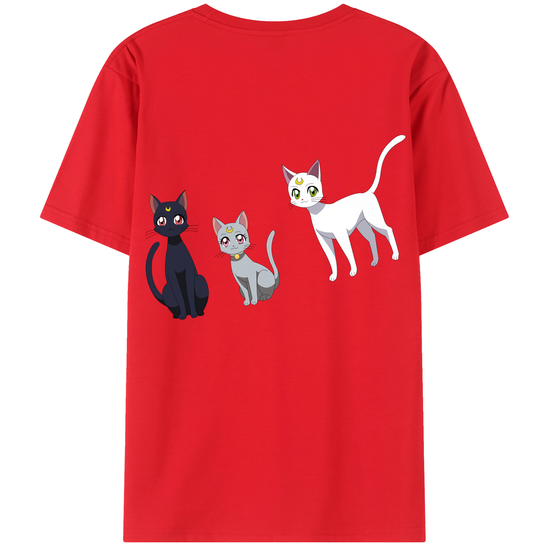 （画像用） 美少女戦士セーラームーン Sailor Moon 綿100％ メンズ半袖Tシャツ（バックプリント） 通気性