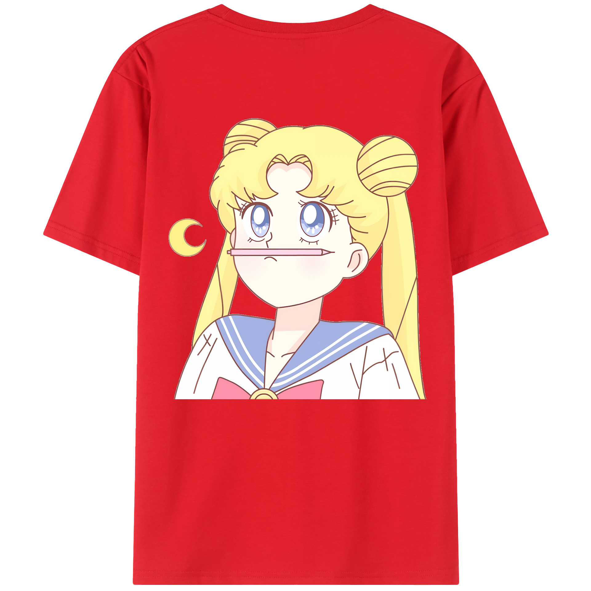 （画像用） 美少女戦士セーラームーン 愛野 美奈子 あいの みなこ Sailor Moon Aino Minako 綿100％ メンズ半袖Tシャツ（バックプリント） 通気性