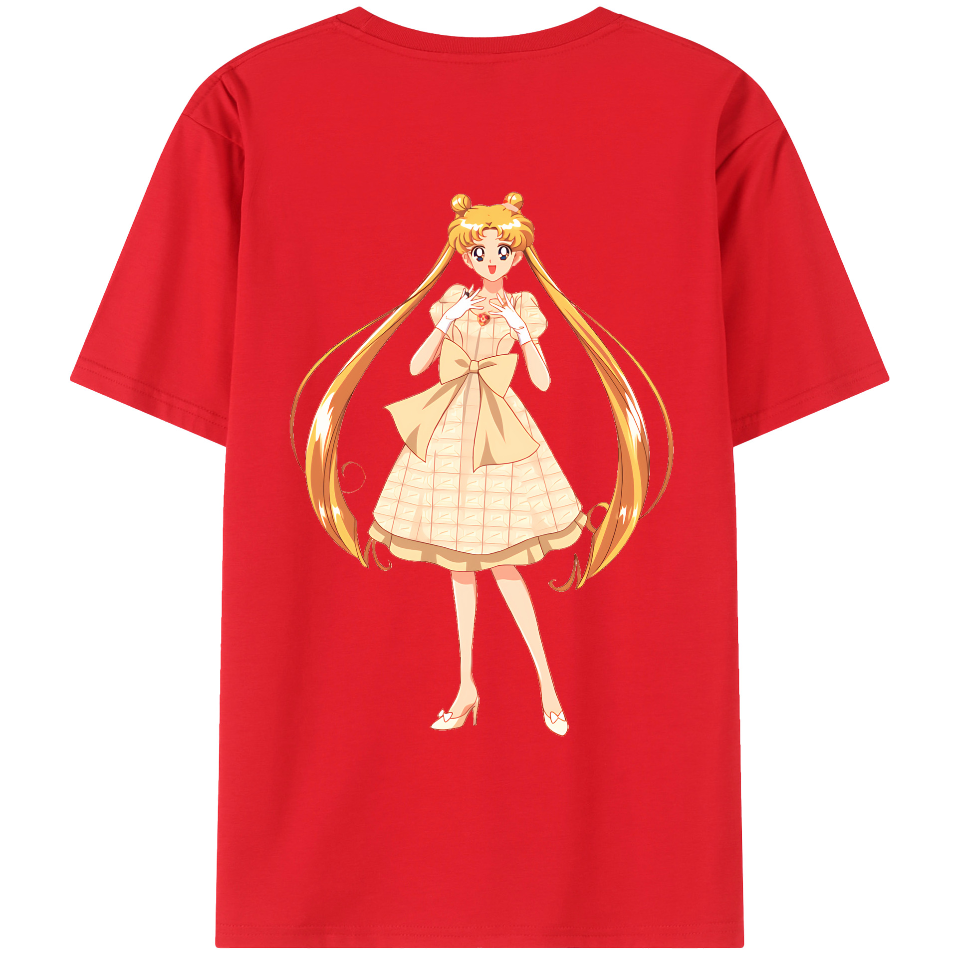 （画像用） 美少女戦士セーラームーン 愛野 美奈子 あいの みなこ Sailor Moon Aino Minako 綿100％ メンズ半袖Tシャツ（バックプリント） 通気性