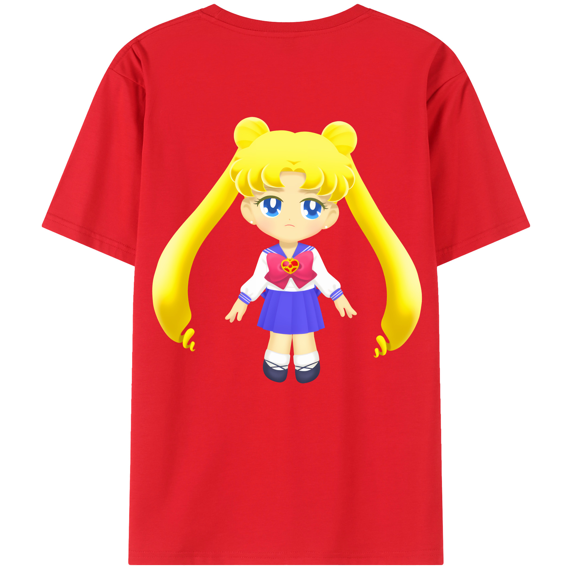 （画像用） 美少女戦士セーラームーン 愛野 美奈子 あいの みなこ Sailor Moon Aino Minako 綿100％ メンズ半袖Tシャツ（バックプリント） 通気性