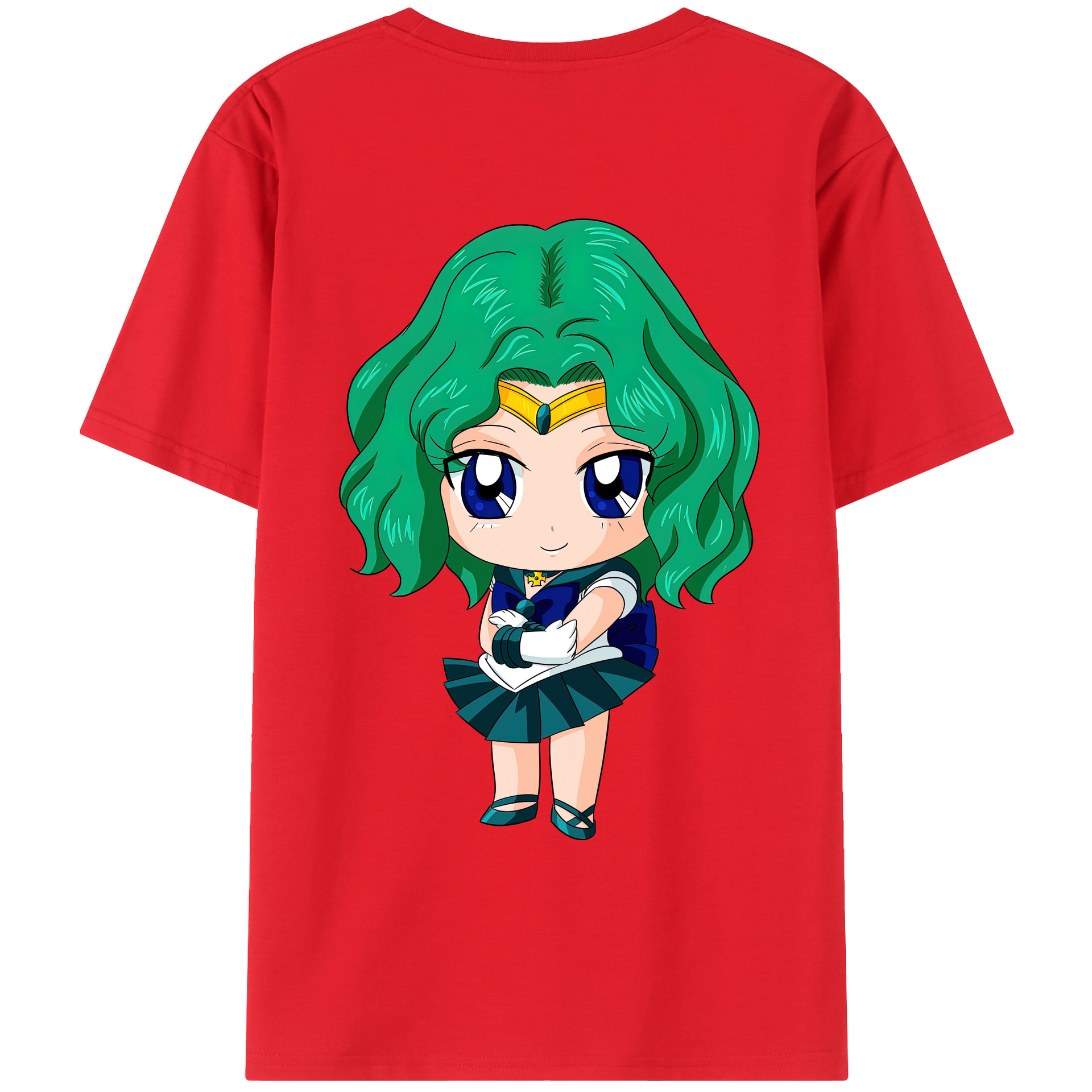 （画像用） 美少女戦士セーラームーン 海王 みちる（かいおう みちる） Sailor Moon Kaiou Michiru 綿100％ メンズ半袖Tシャツ（バックプリント） 通気性