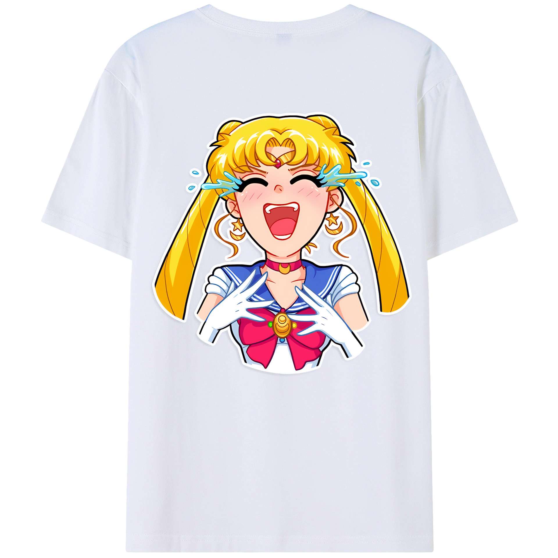 （画像用） 美少女戦士セーラームーン 月野 うさぎ つきの うさぎ Sailor Moon Tsukino Usagi 綿100％ メンズ半袖Tシャツ（バックプリント） 通気性